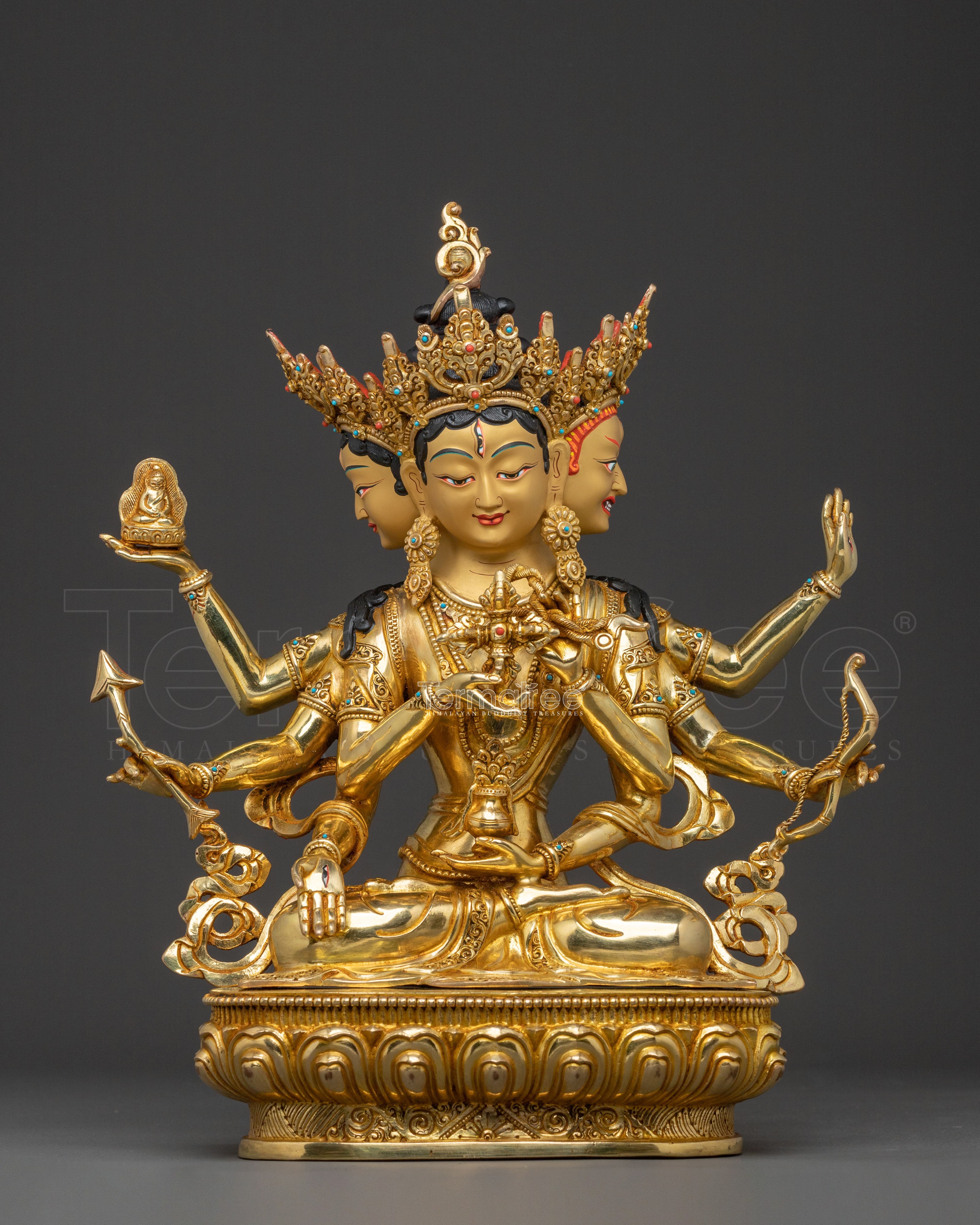 Golden Namgyalma Spiritual Statue | Goddess of Long Life and Purification
