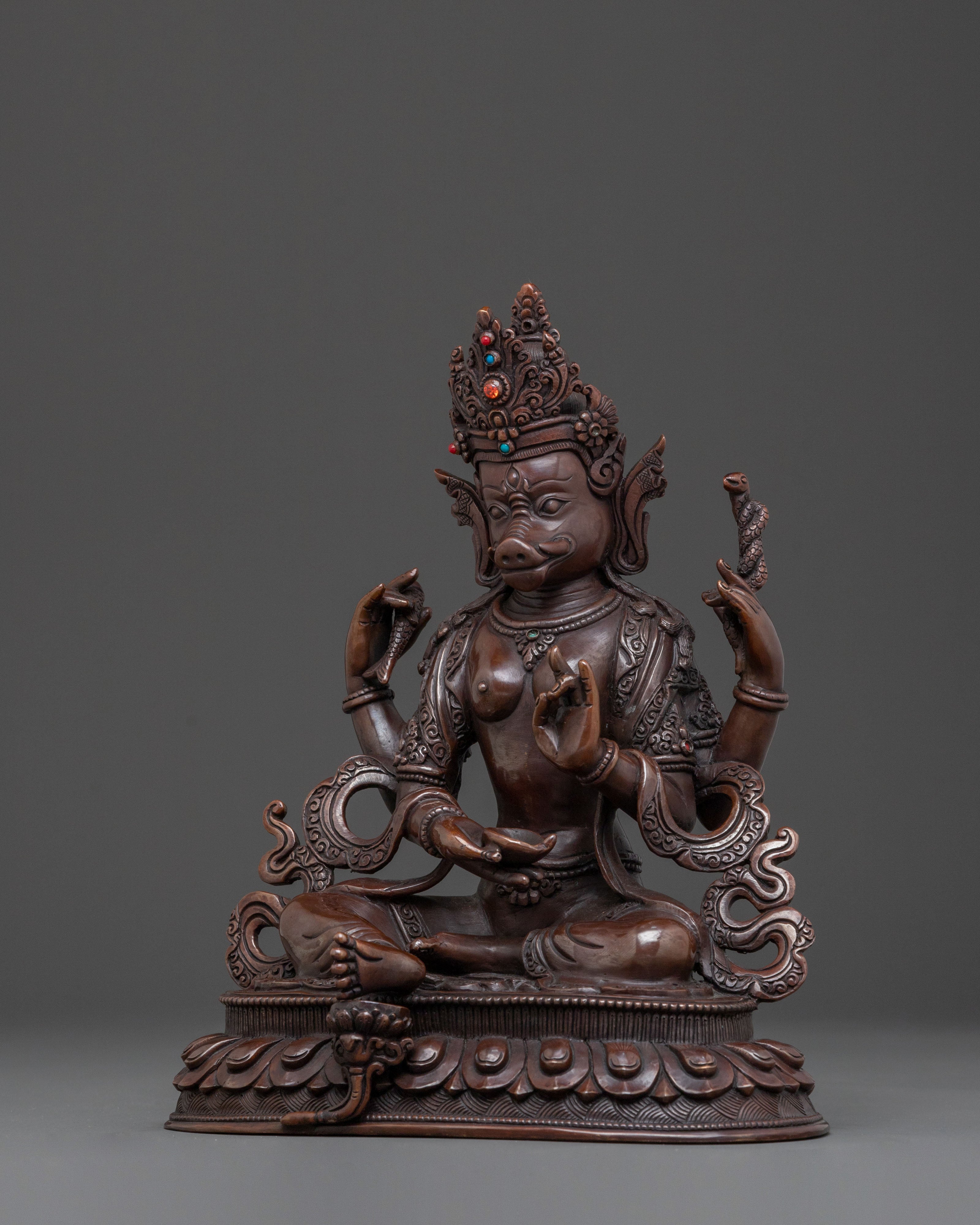 Guardian Varahi Statue | Oxidized Copper Sculpture