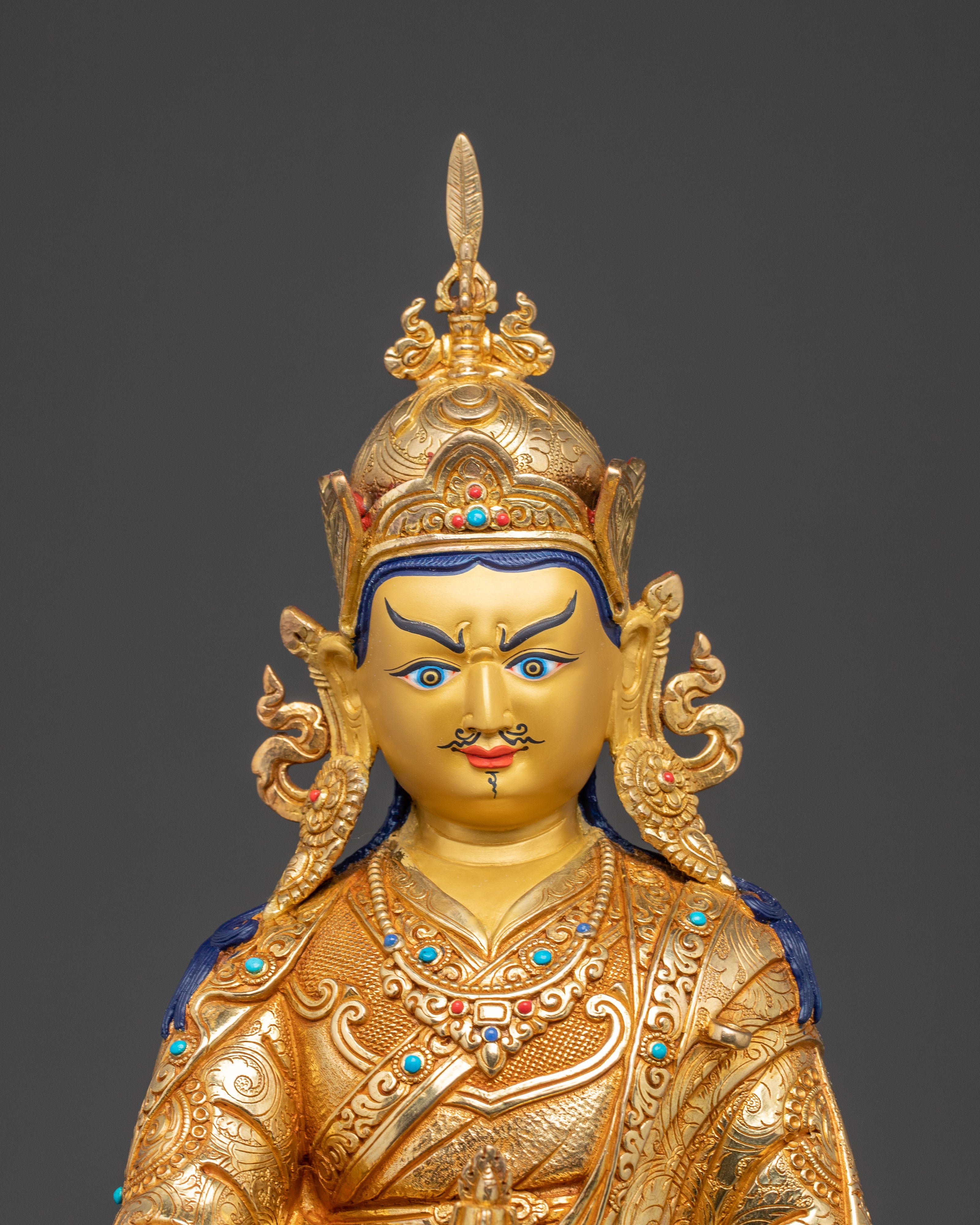 Handmade Buddhist Statue of Lotus Born Guru Rinpoche | Tantric Master