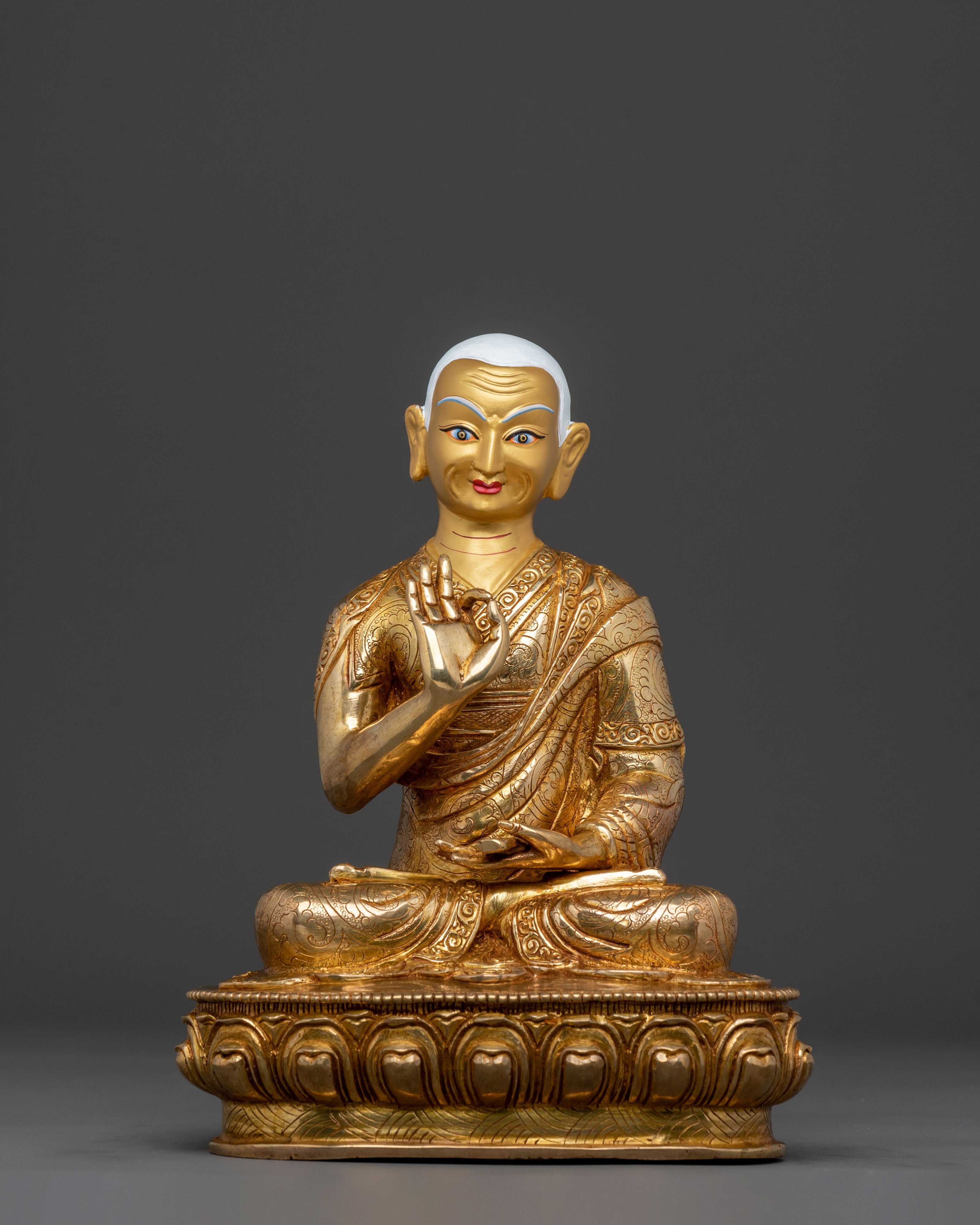 Handcrafted Tsongkhapa Sculpture with Disciples