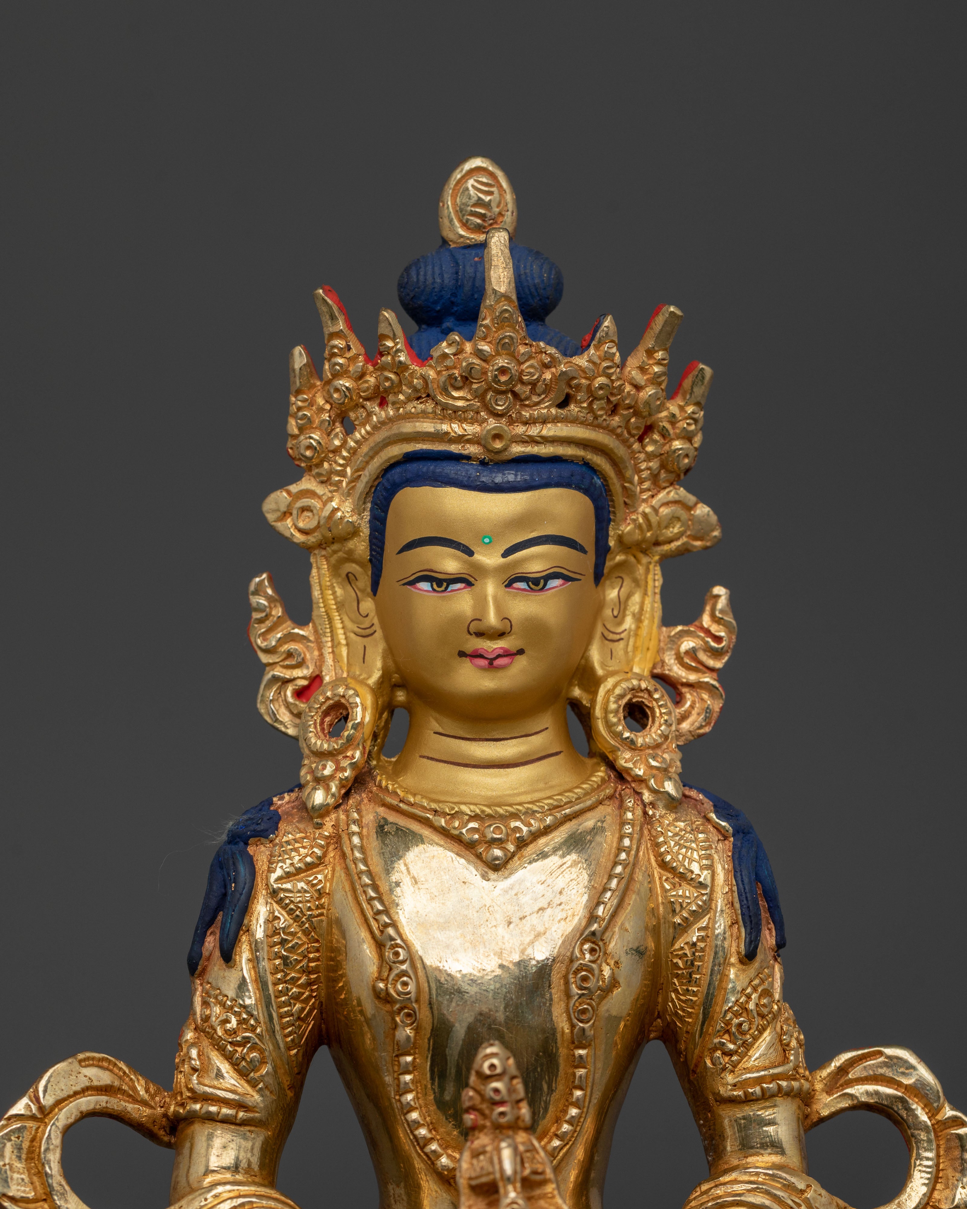 Amitayus Fire Gold Gilded Figurine | Home Decor