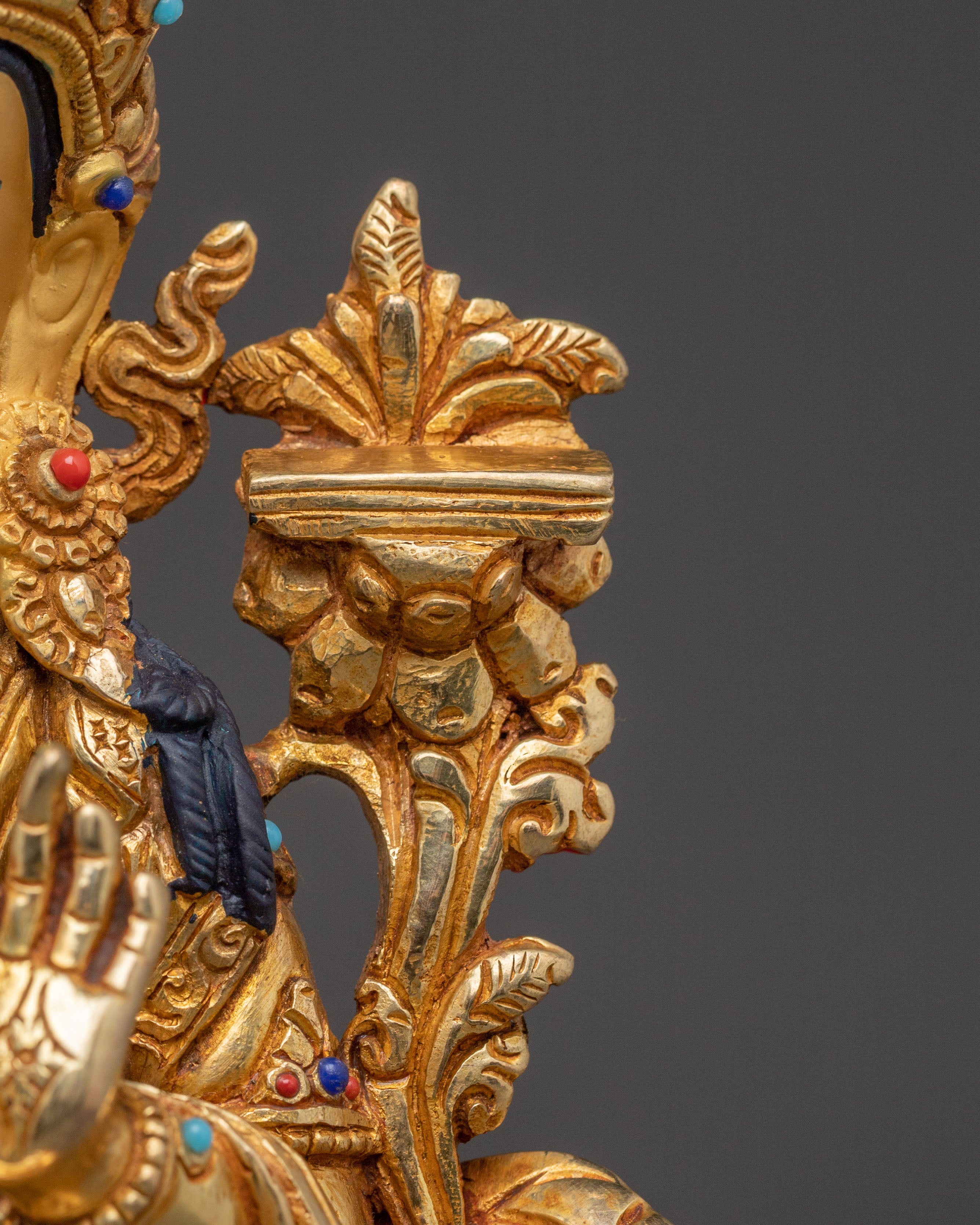 Manjushri Statue Sword of Enlightenment - 24K Gold Gilded