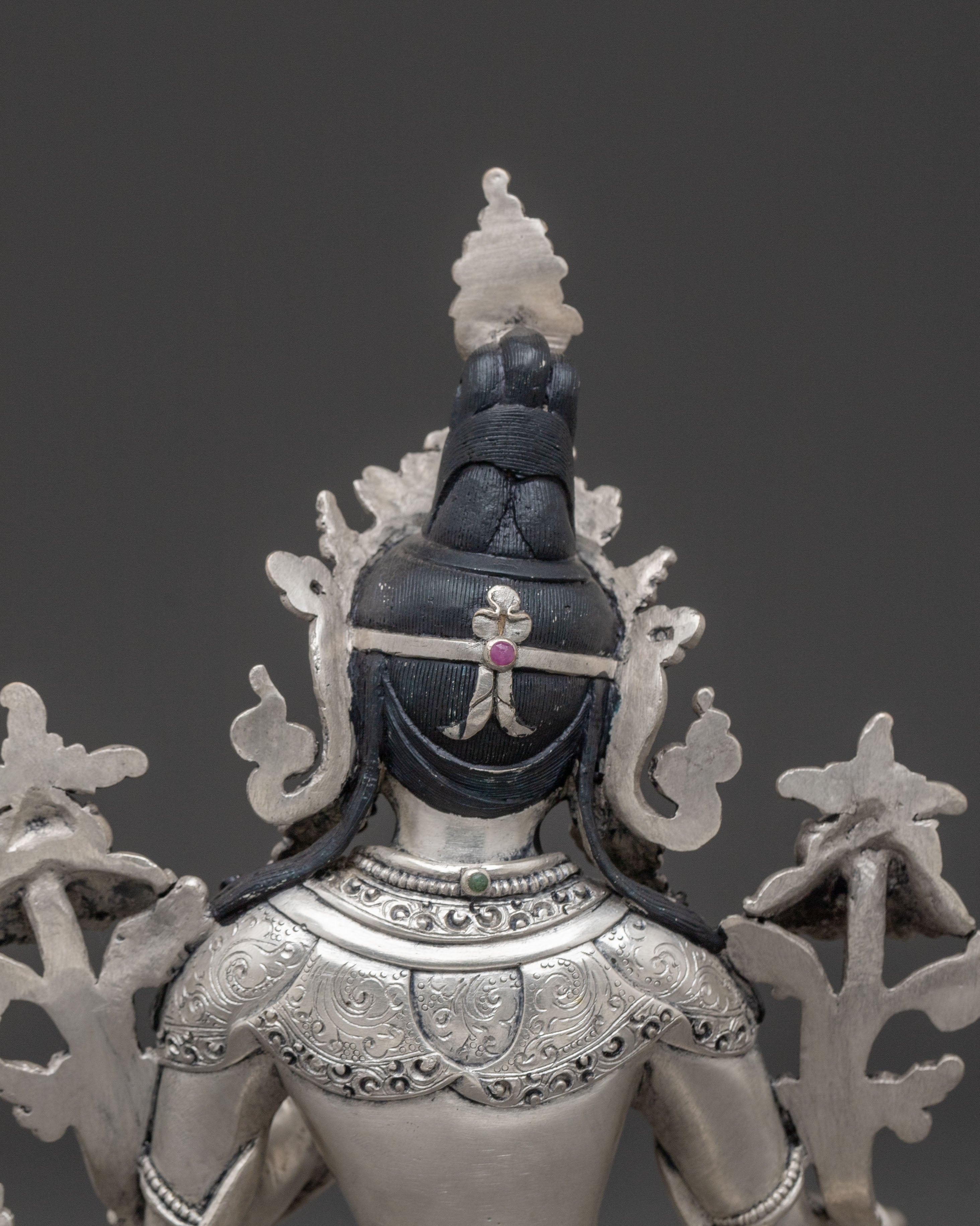 Green Tara Silver Plated Statue | Compassionate Icon