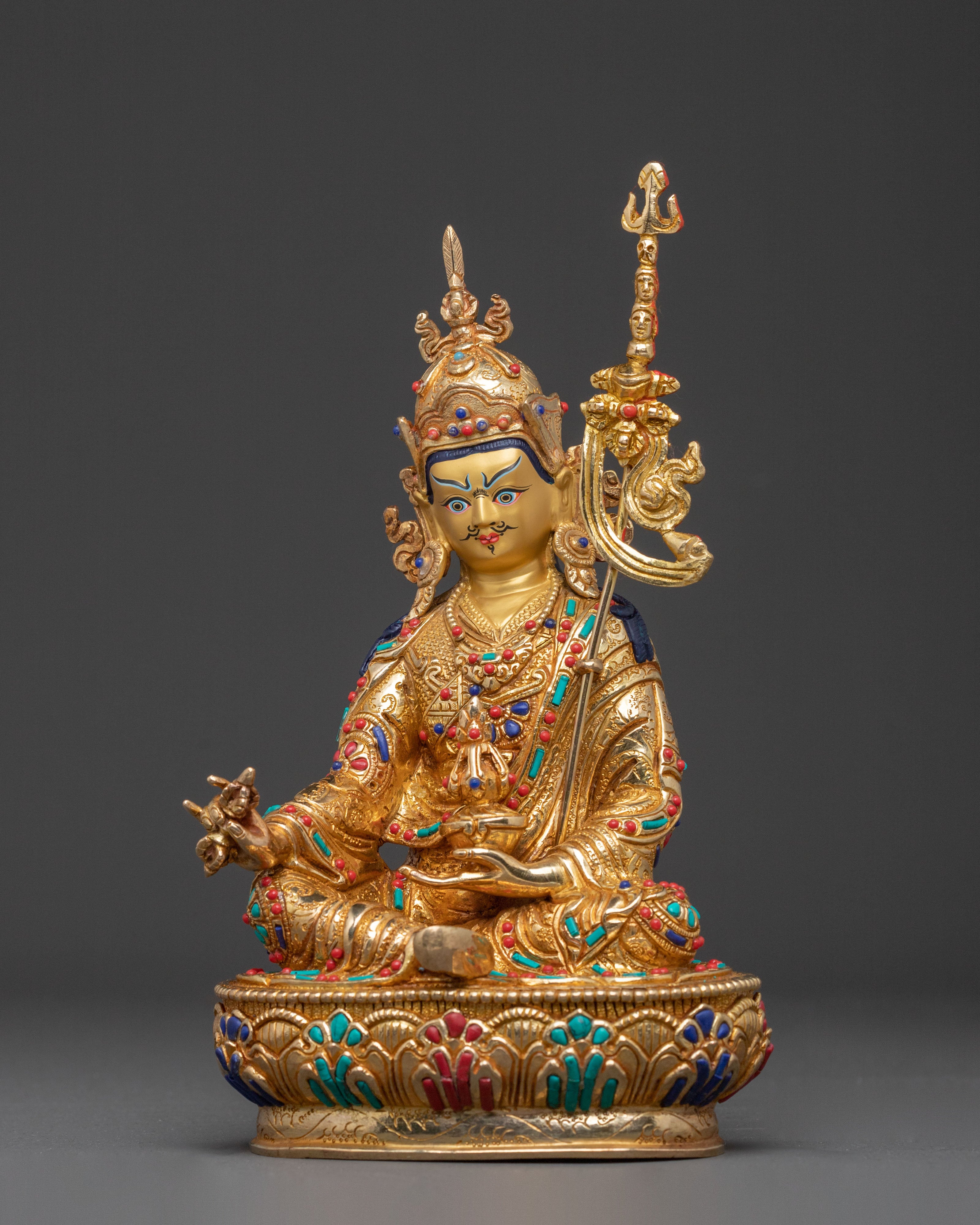 Guru Rinpoche Dharma Teaching Statue | Lotus-Born Master of Wisdom & Protection
