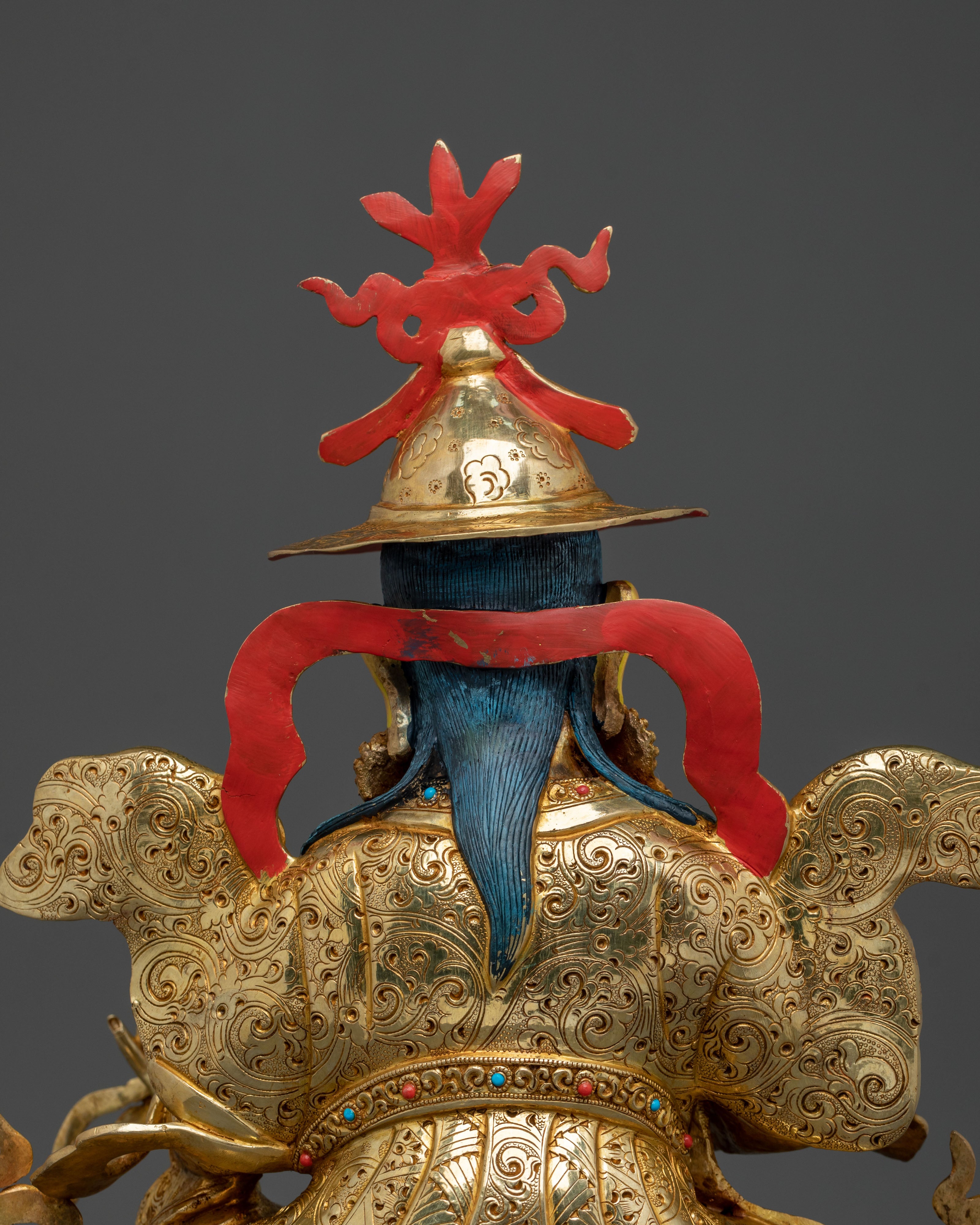 King Gesar Statue| 24K Gold Gilded Guardian Figurine