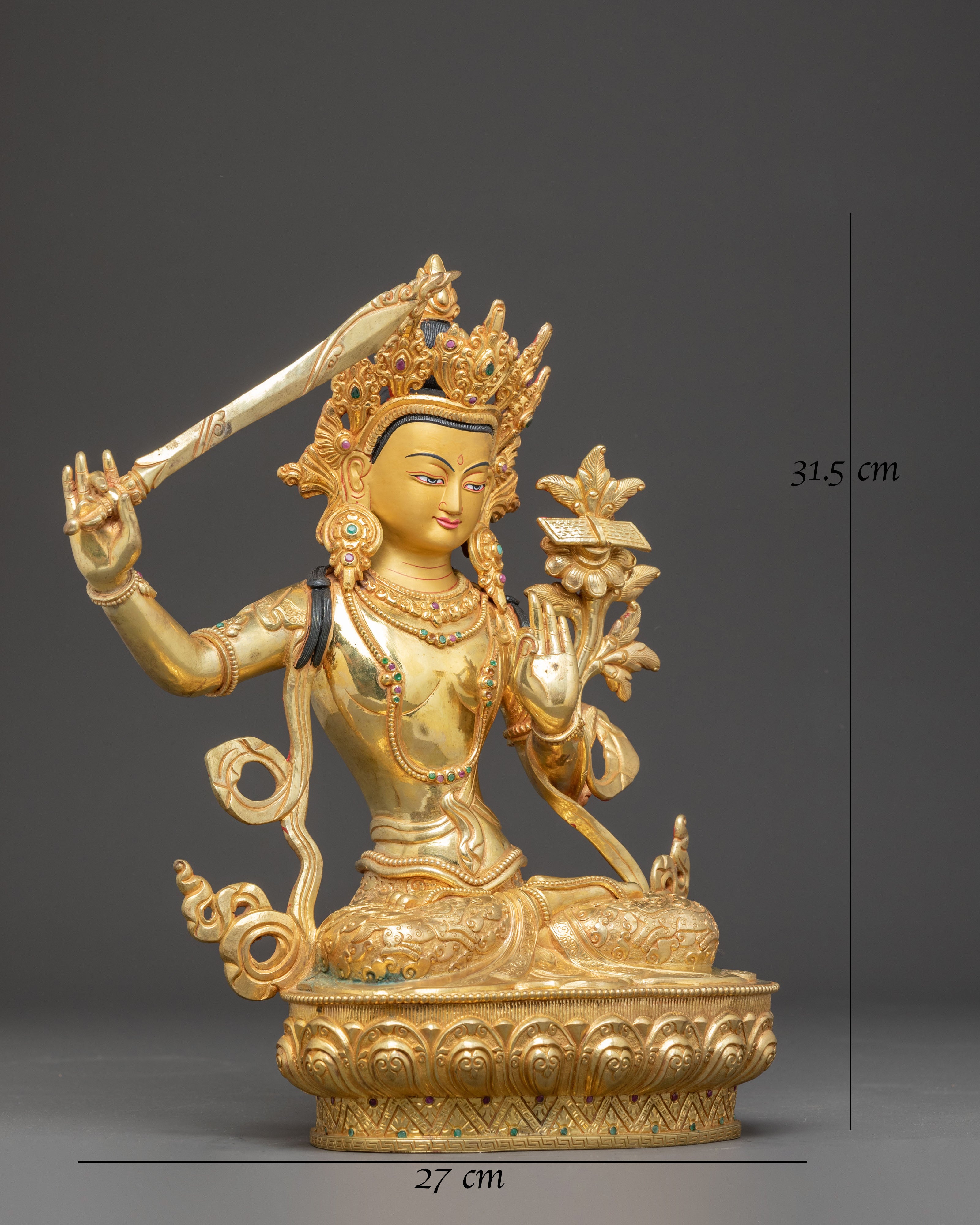 Handmade Dharma Icon Bodhisattva Manjushri Statue