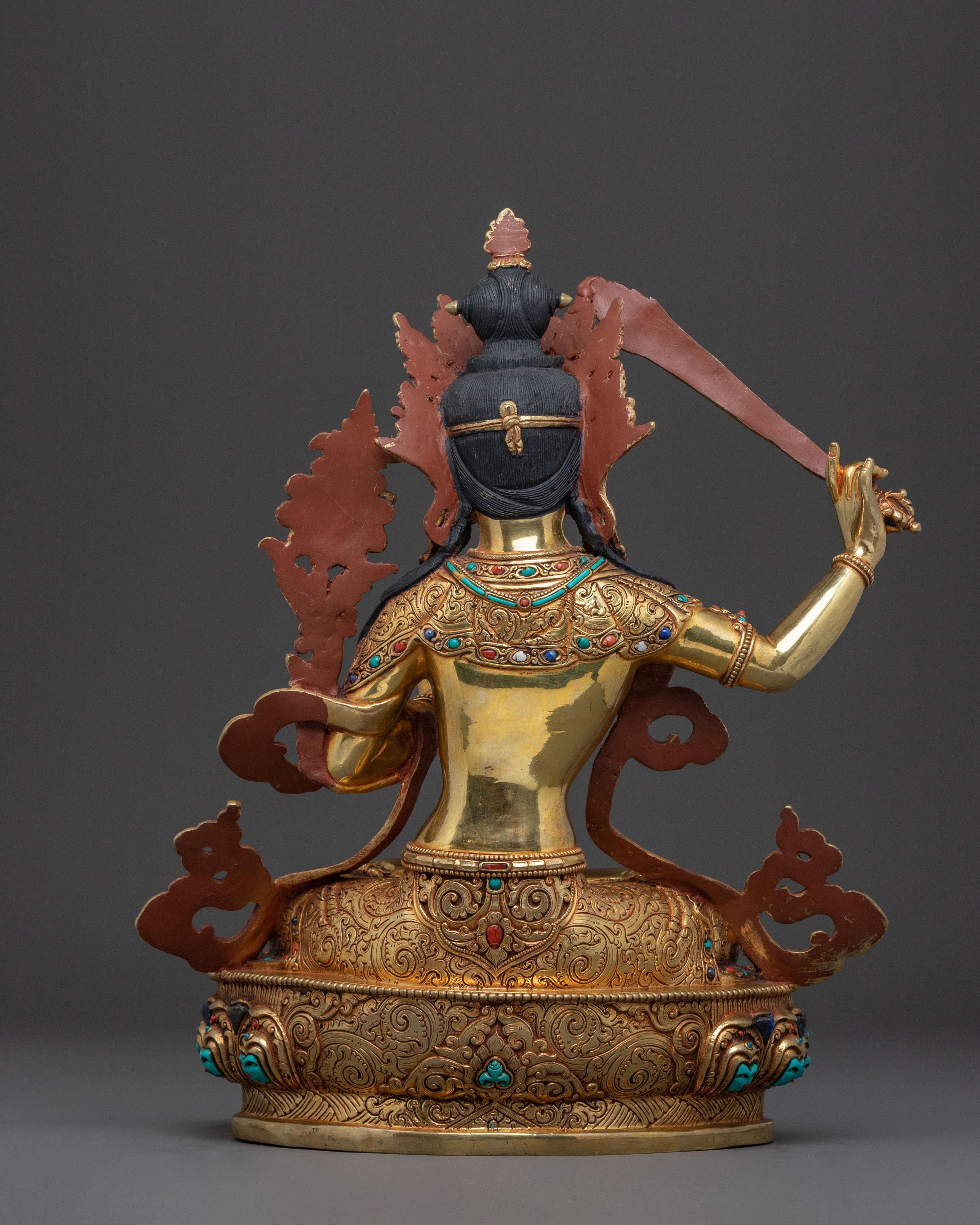 Manjushri Golden Figurine | Made In Nepal