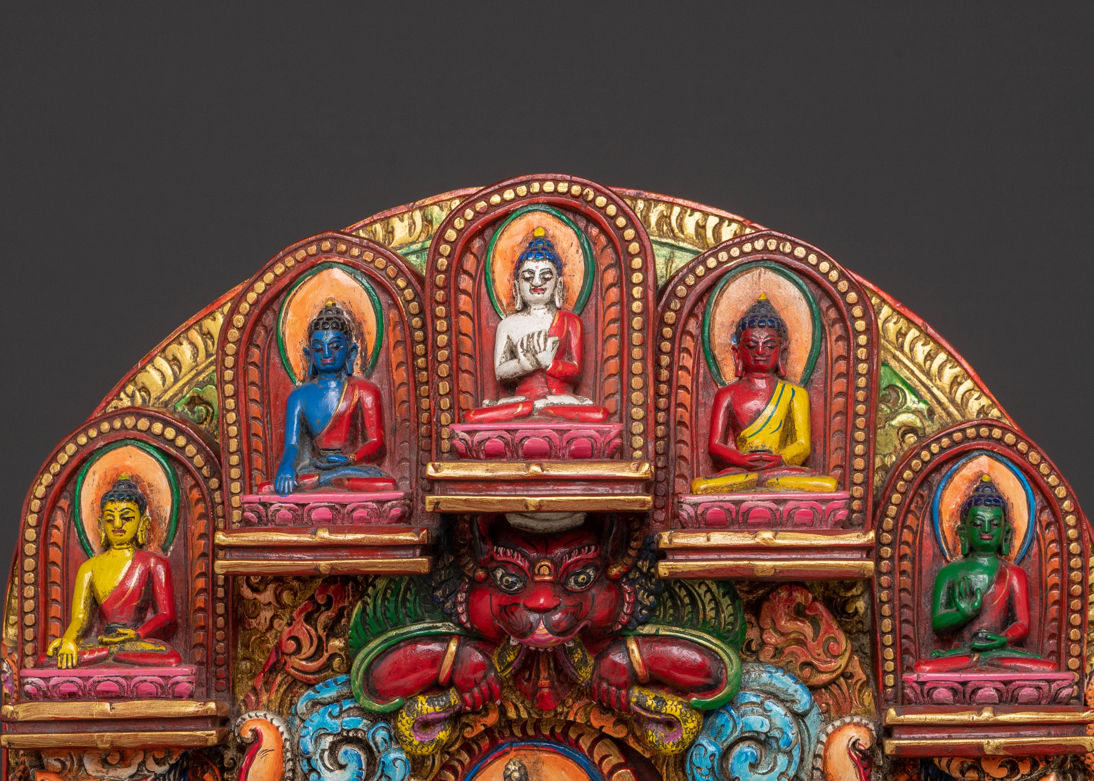 Green Tara Sacred Wooden Sculpture | Himalayan Serenity