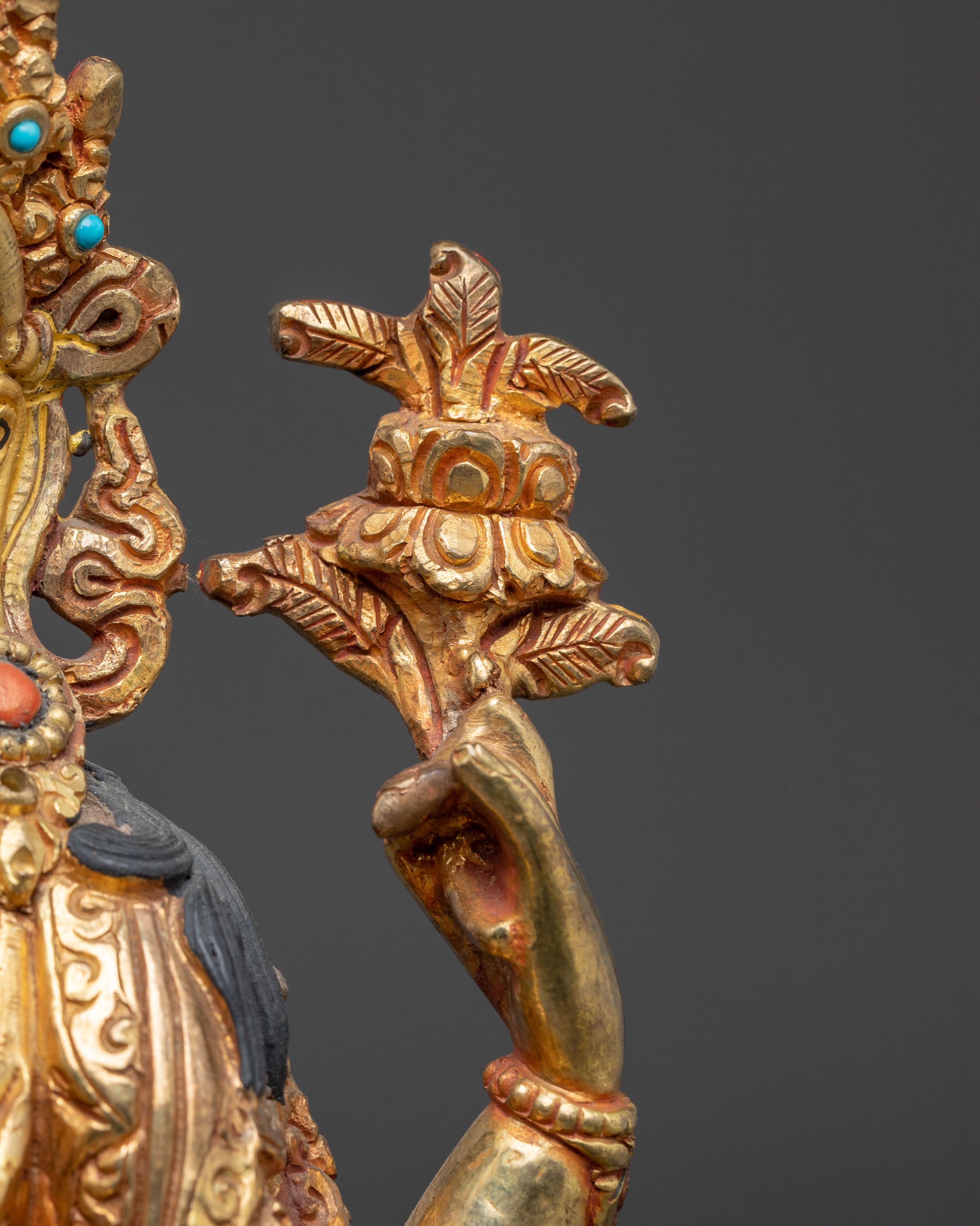 Golden Avalokiteshvara Handcrafted Statue | Meditation & Altar Decor