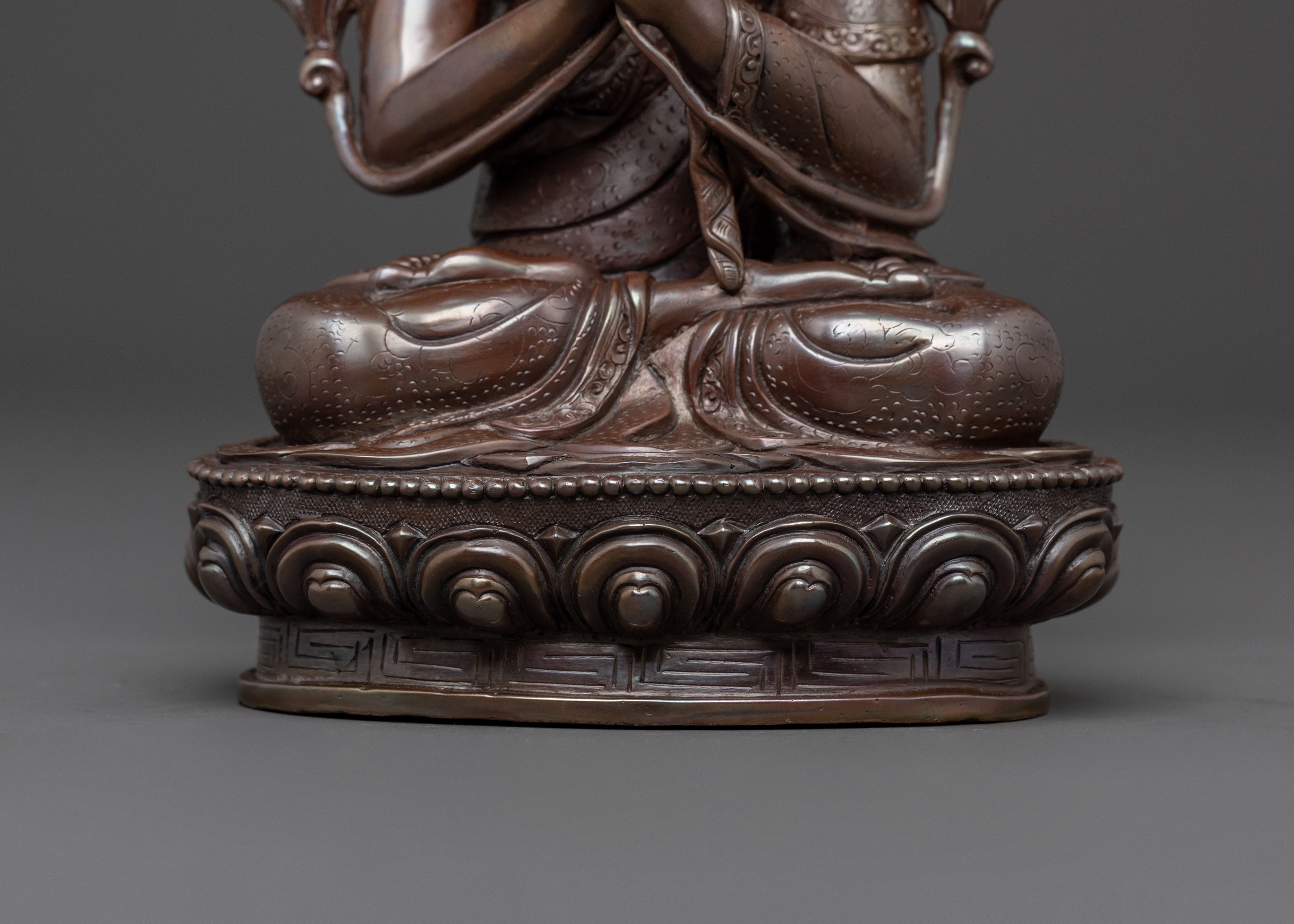 Tsongkhapa Oxidized Copper Statue | Wisdom Figure