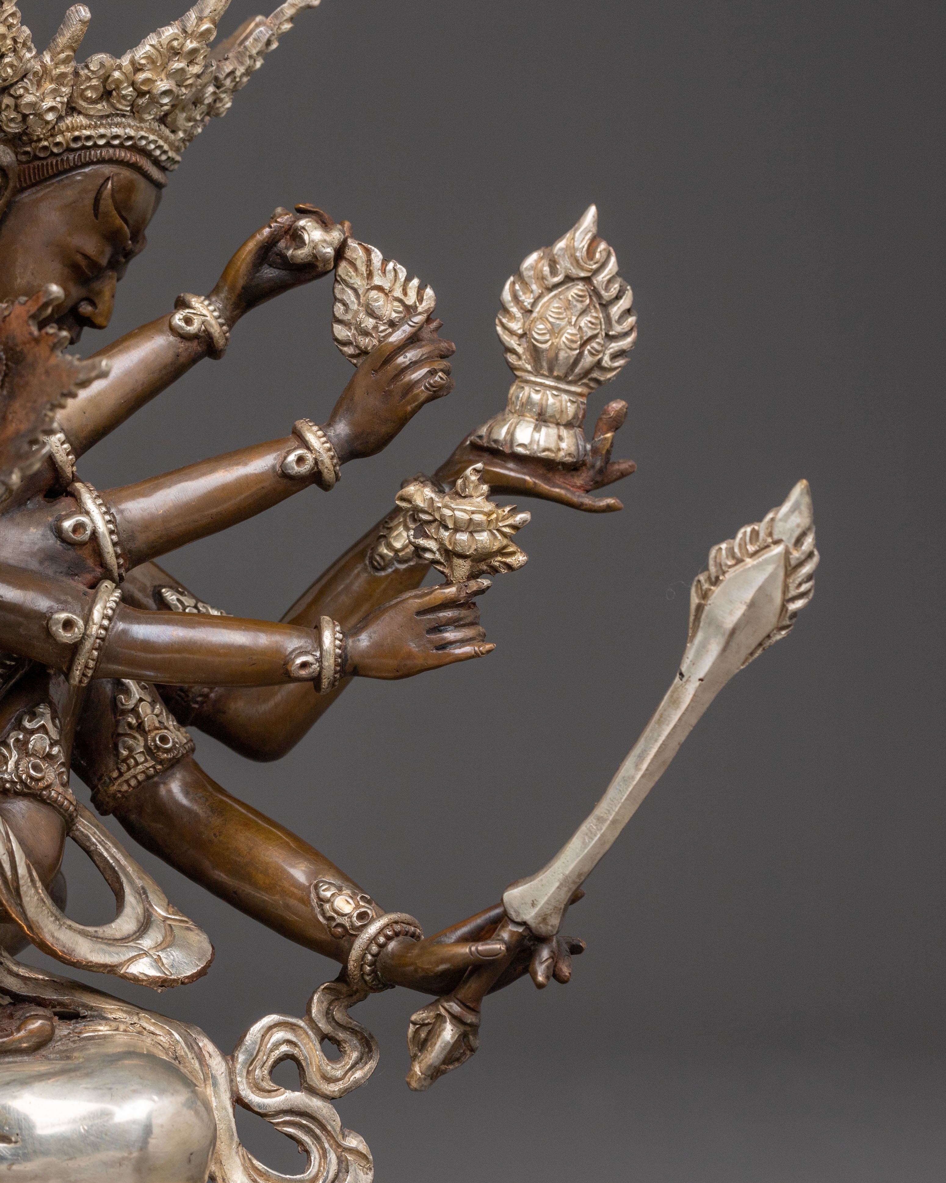Guhyasamaja Sacred Statue – Oxidized Copper Masterpiece