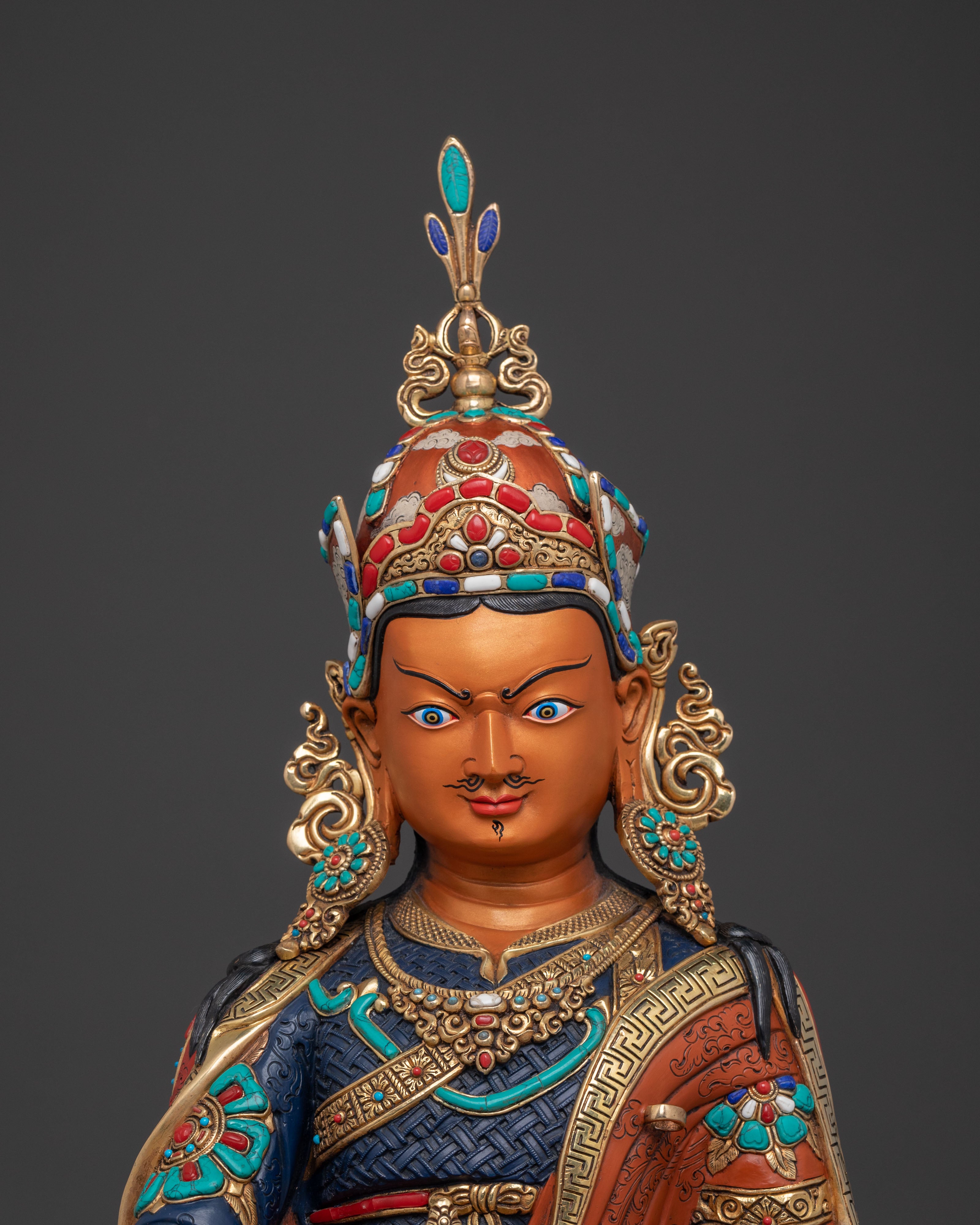 Padmasambhava 24k Gold Gilded Blessing Statue