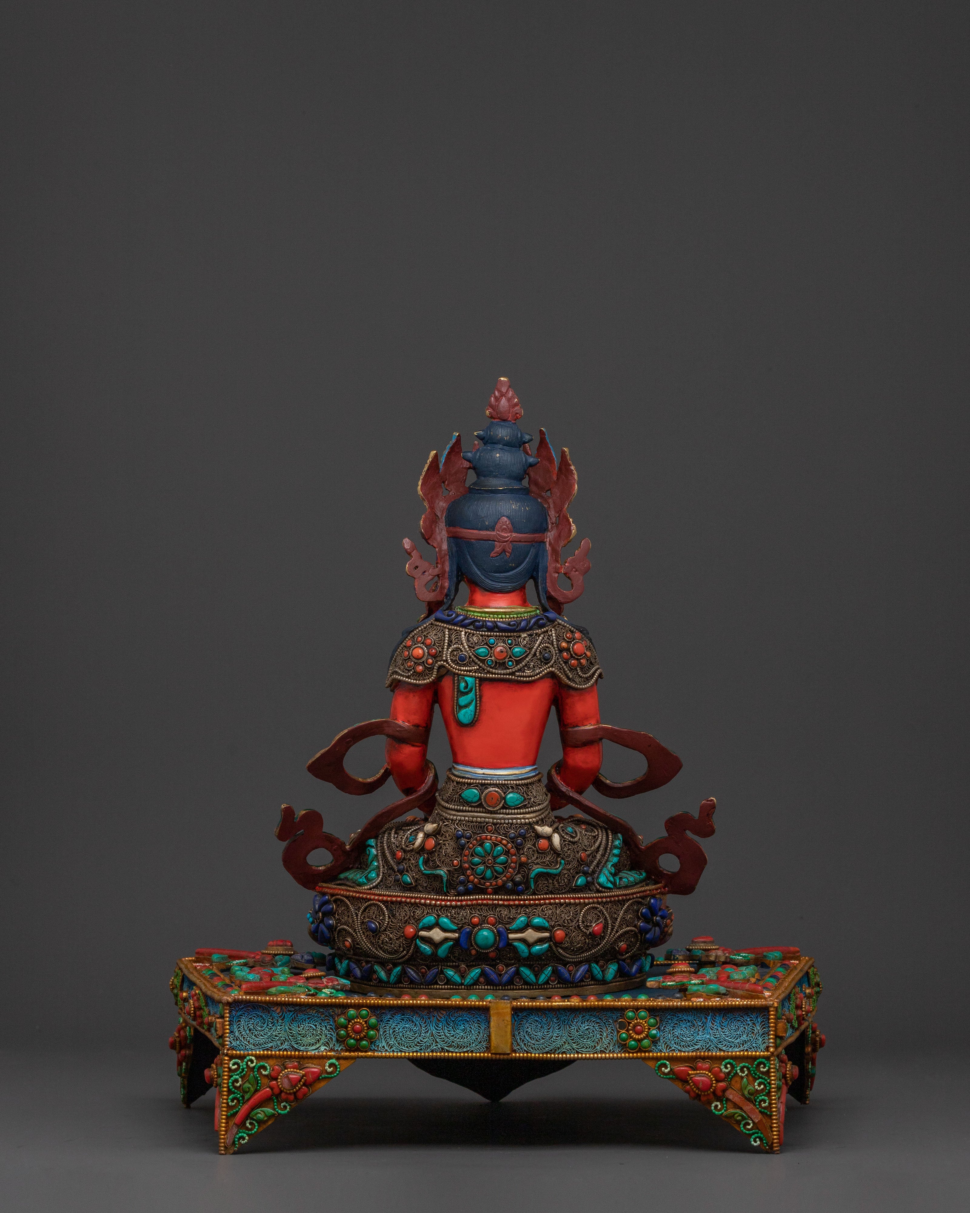 Buddhist Statue of Amitayus Sitting On A Throne