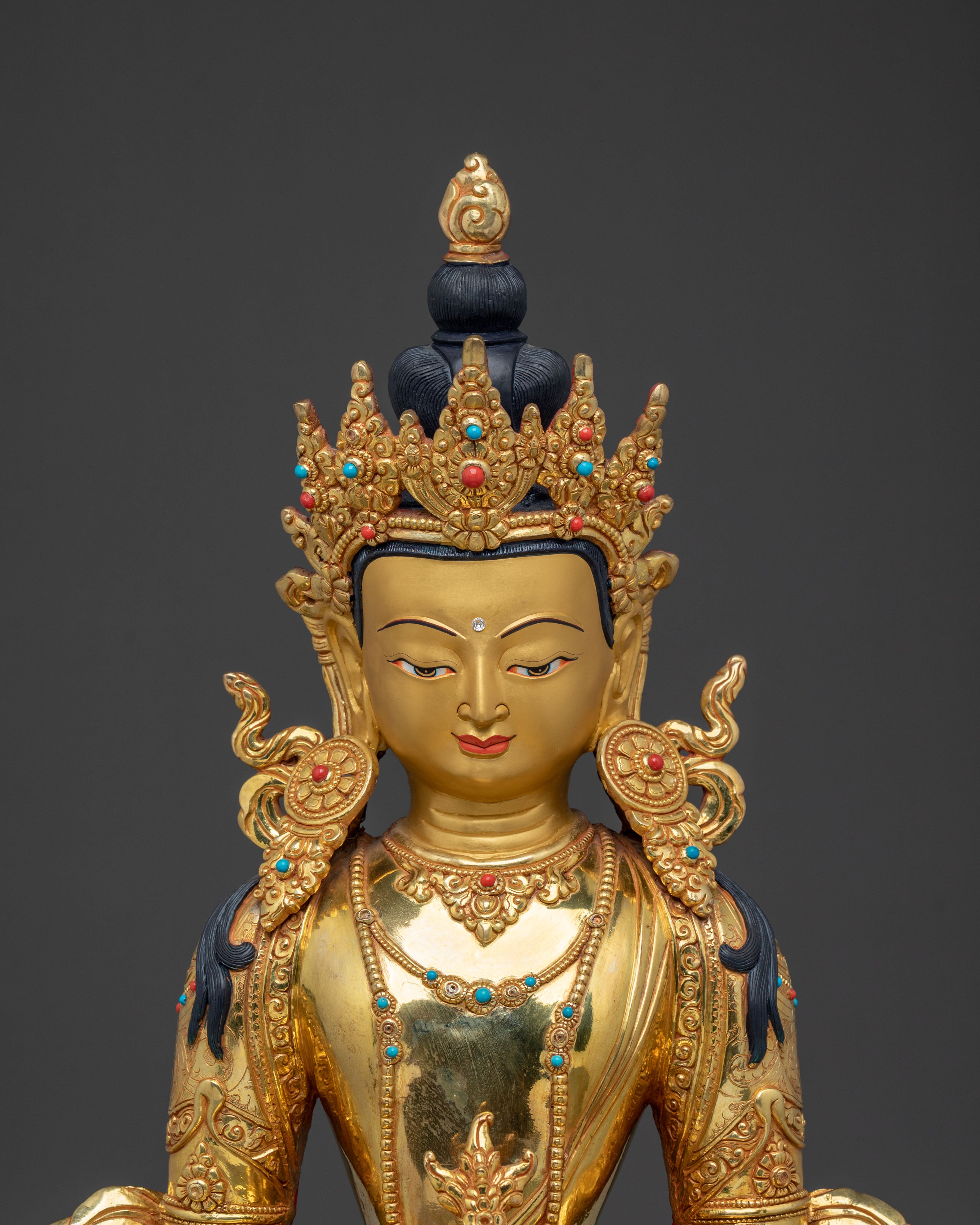 Amitayus Longevity and Health Statue | 24K Gold Gilded