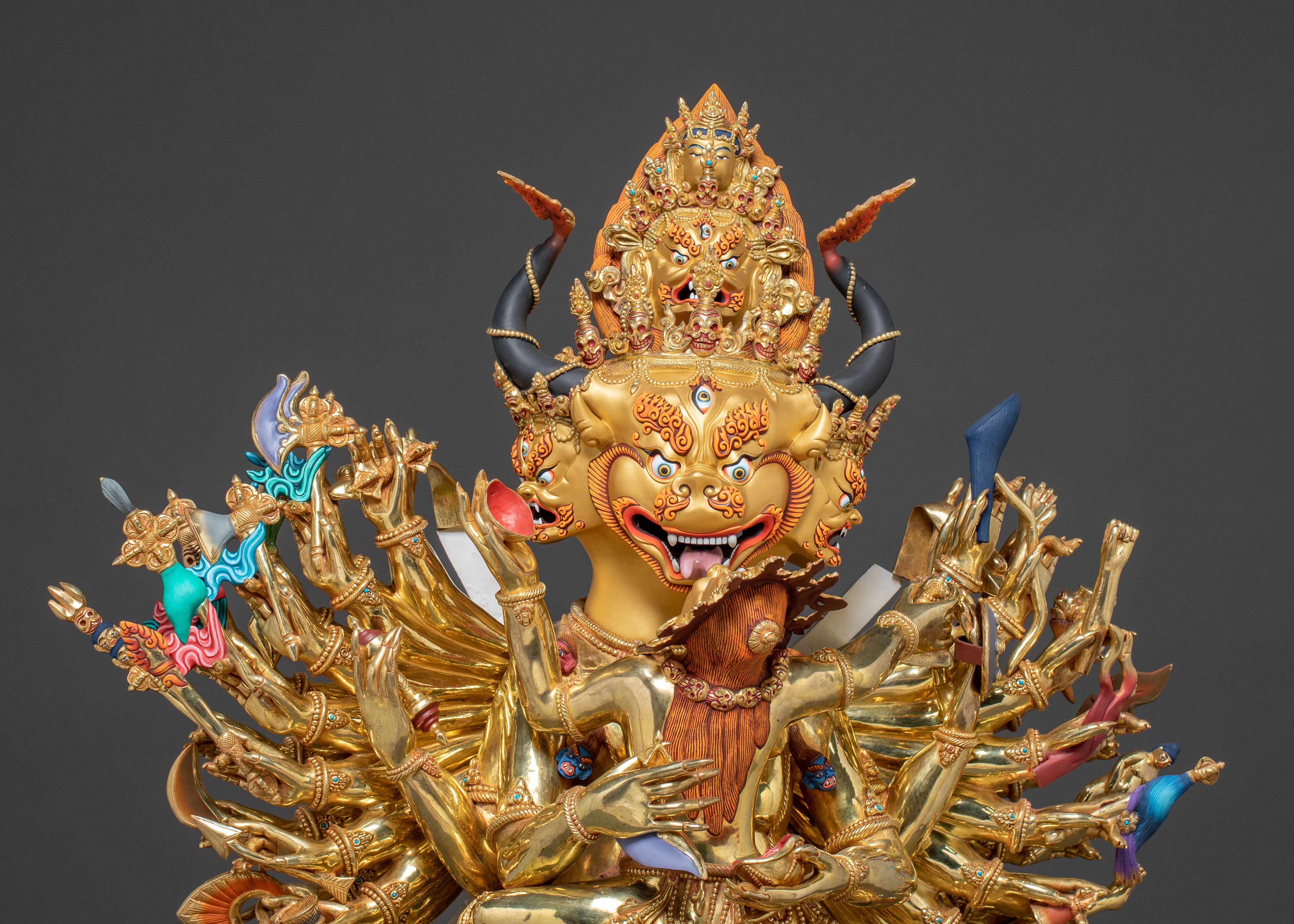 Formidable Yamantaka Spiritual Statue | 24k Gold Gilded