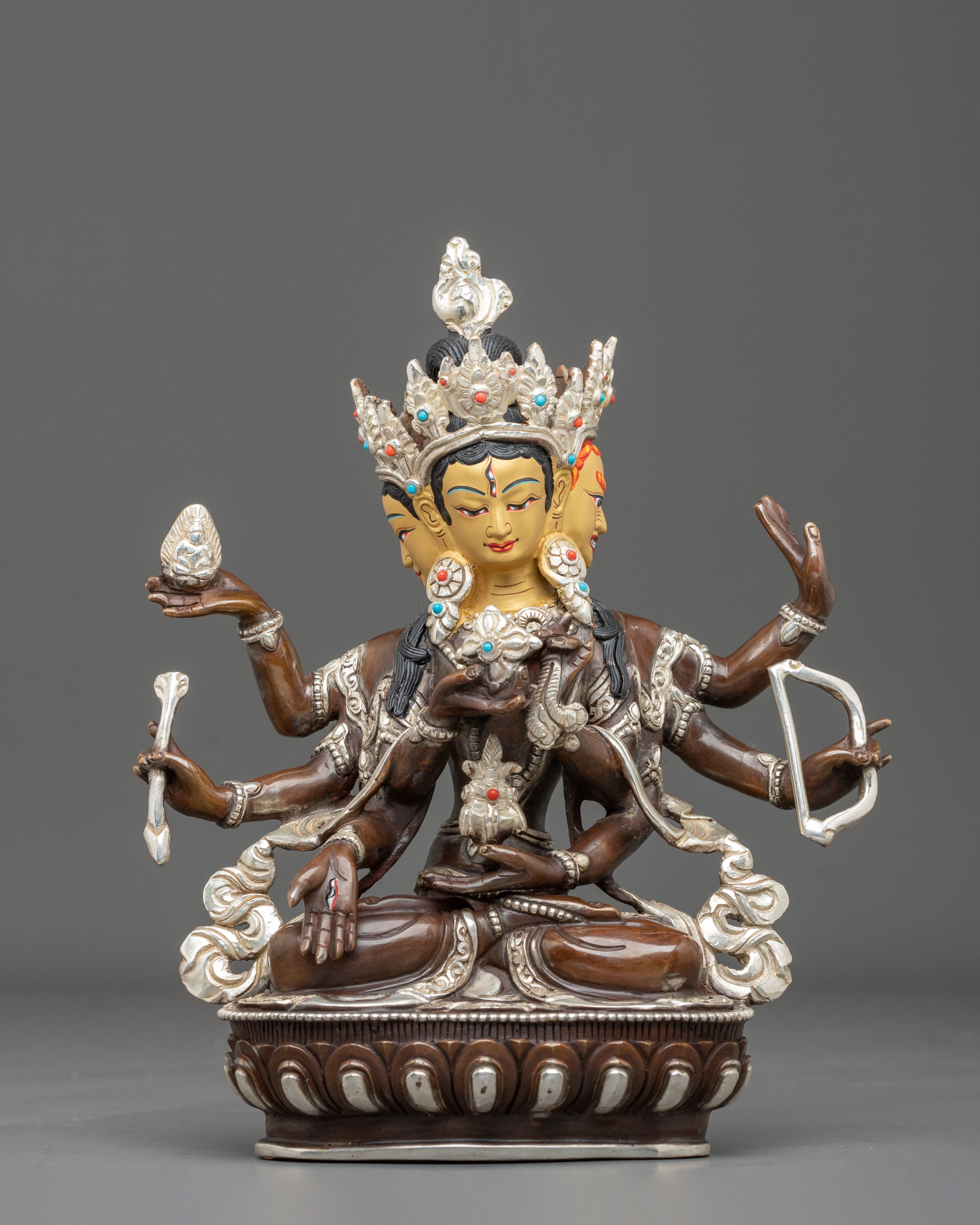 Namgyalma Longevity Blessing Sculpture with Silver Plating