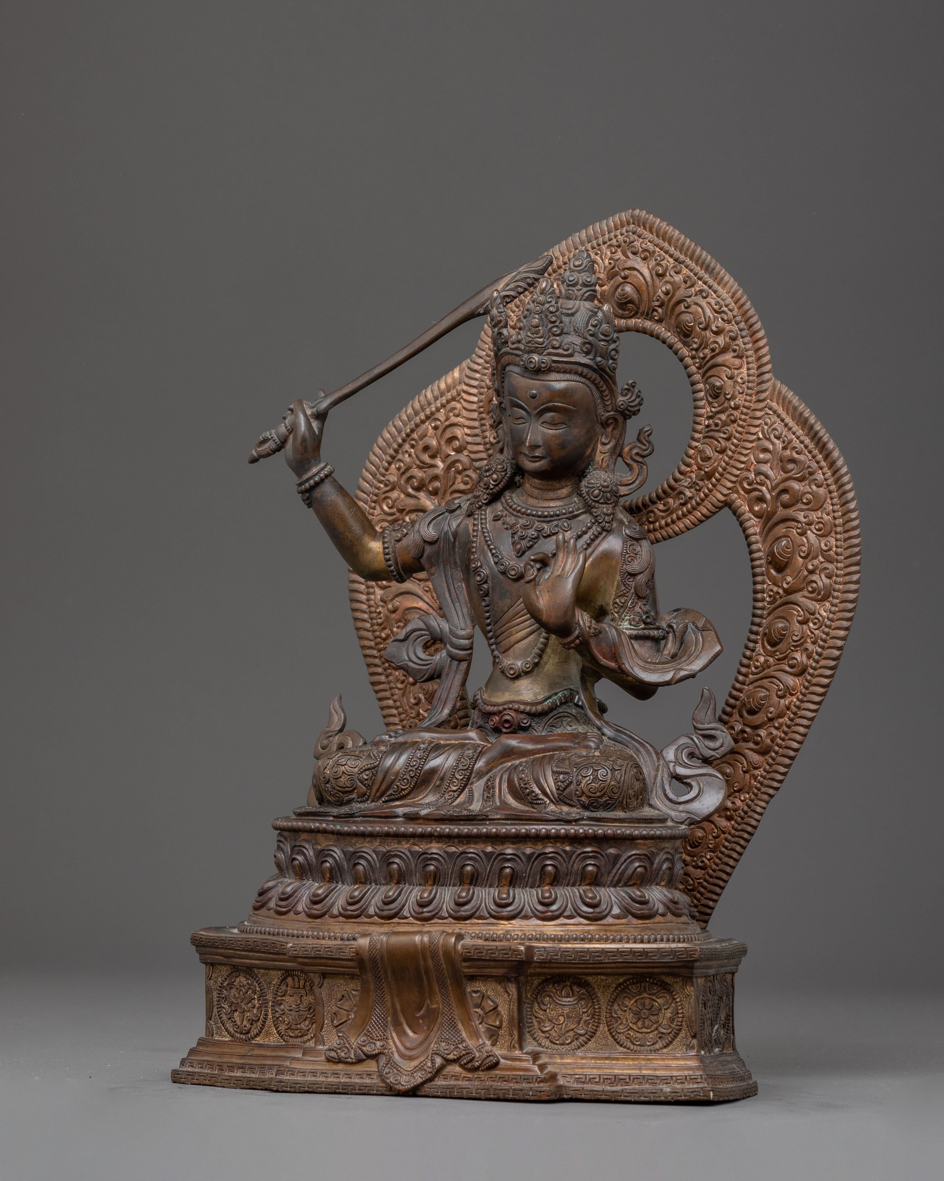 Traditional Buddhist Manjushri Statue | Handcrafted Spiritual Decor