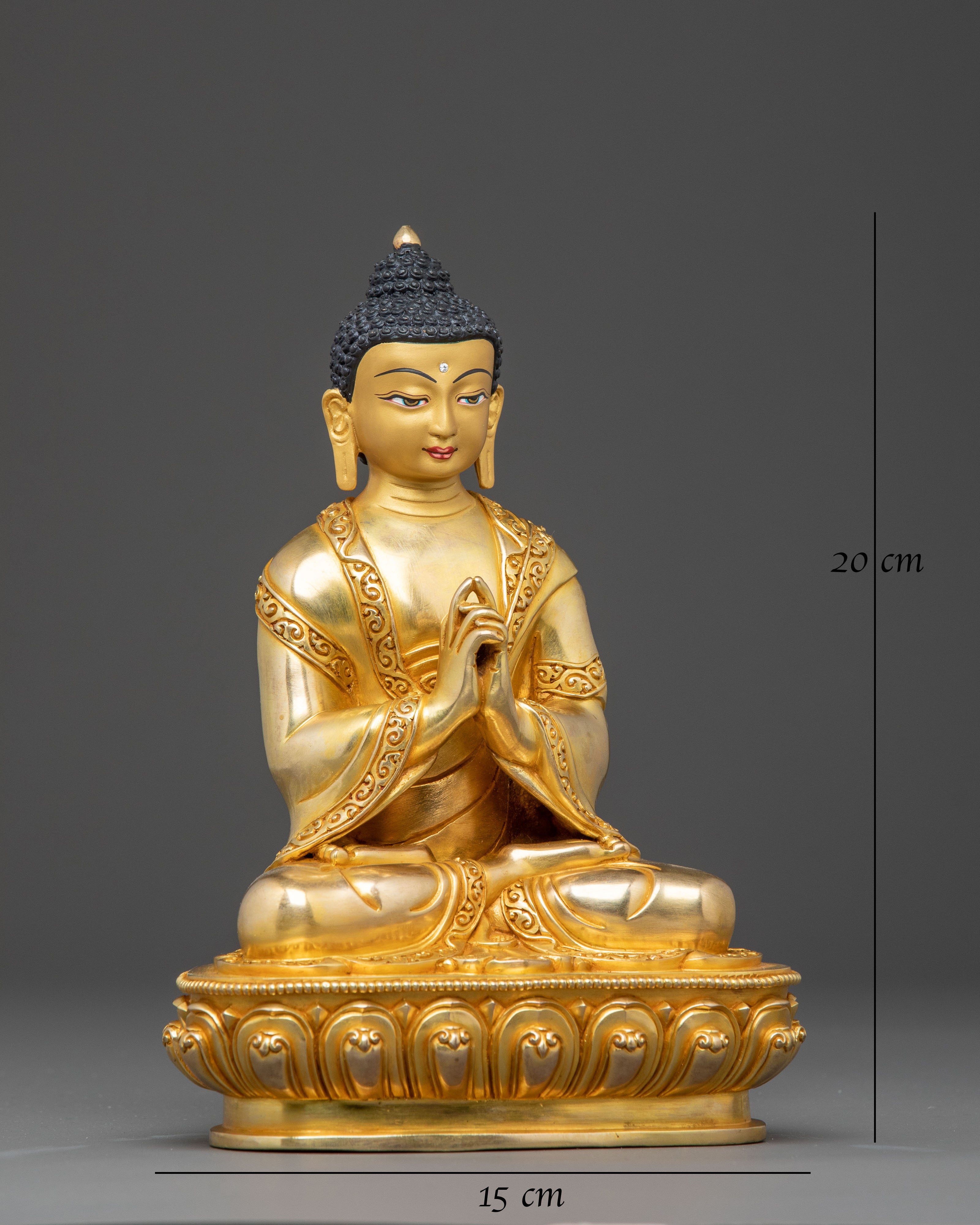 Vairocana Uttarabodhi Mudra Statue – 24K Gold Gilded