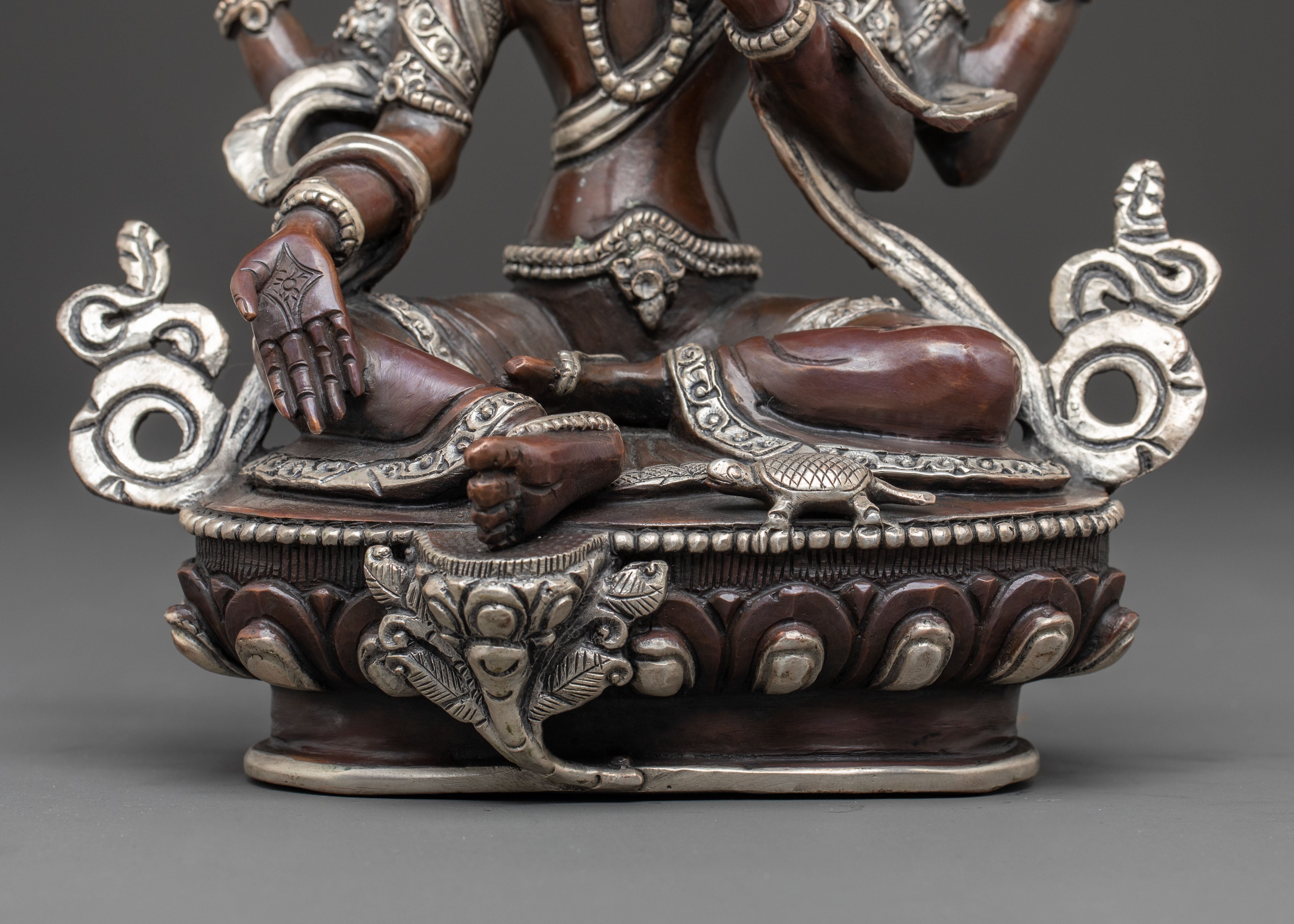 Wealth Goddess Laxmi Copper Statue | Handcrafted Spiritual Decor