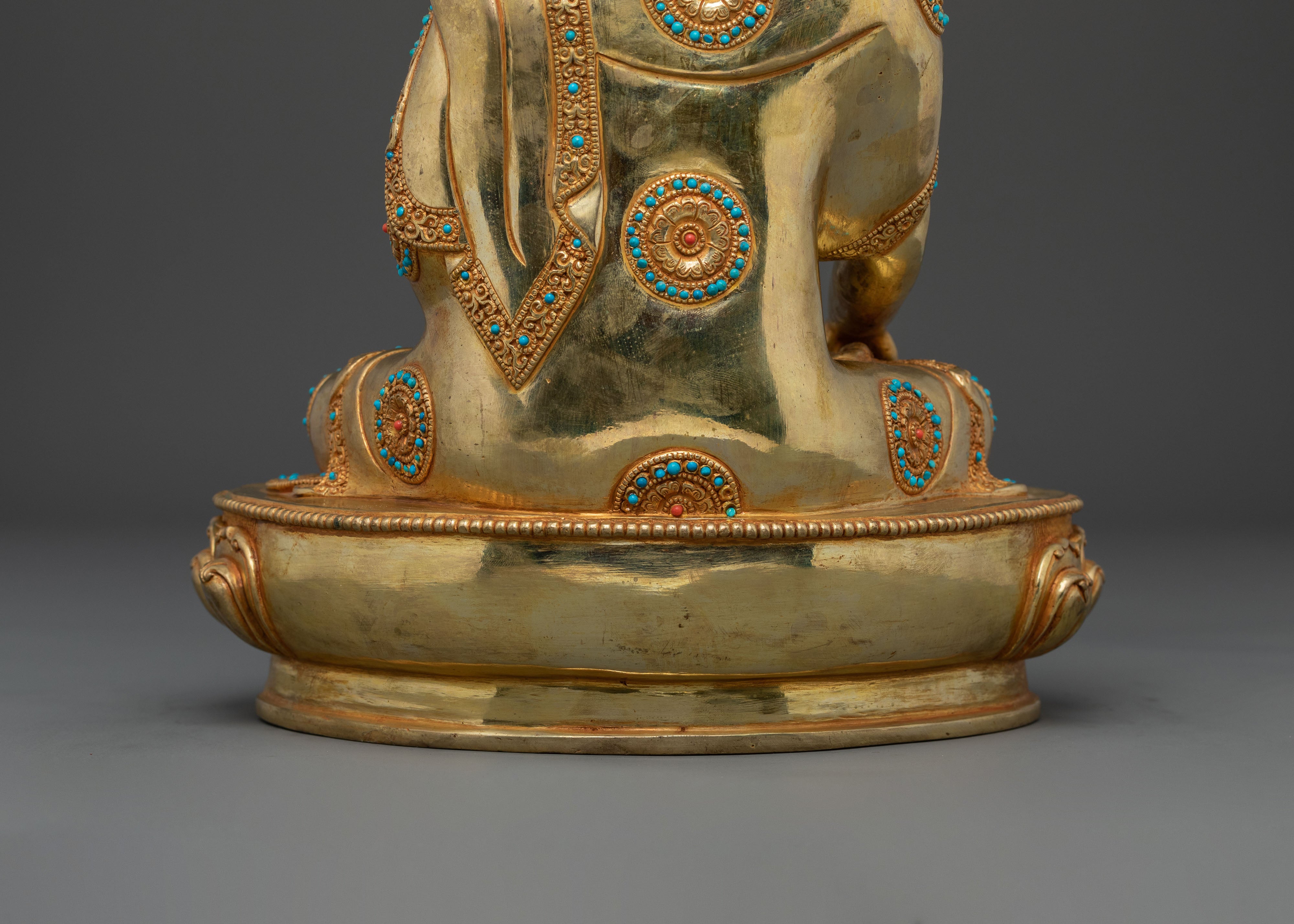 Buddhist Crown Shakyamuni Statue | 24k Gold Glided