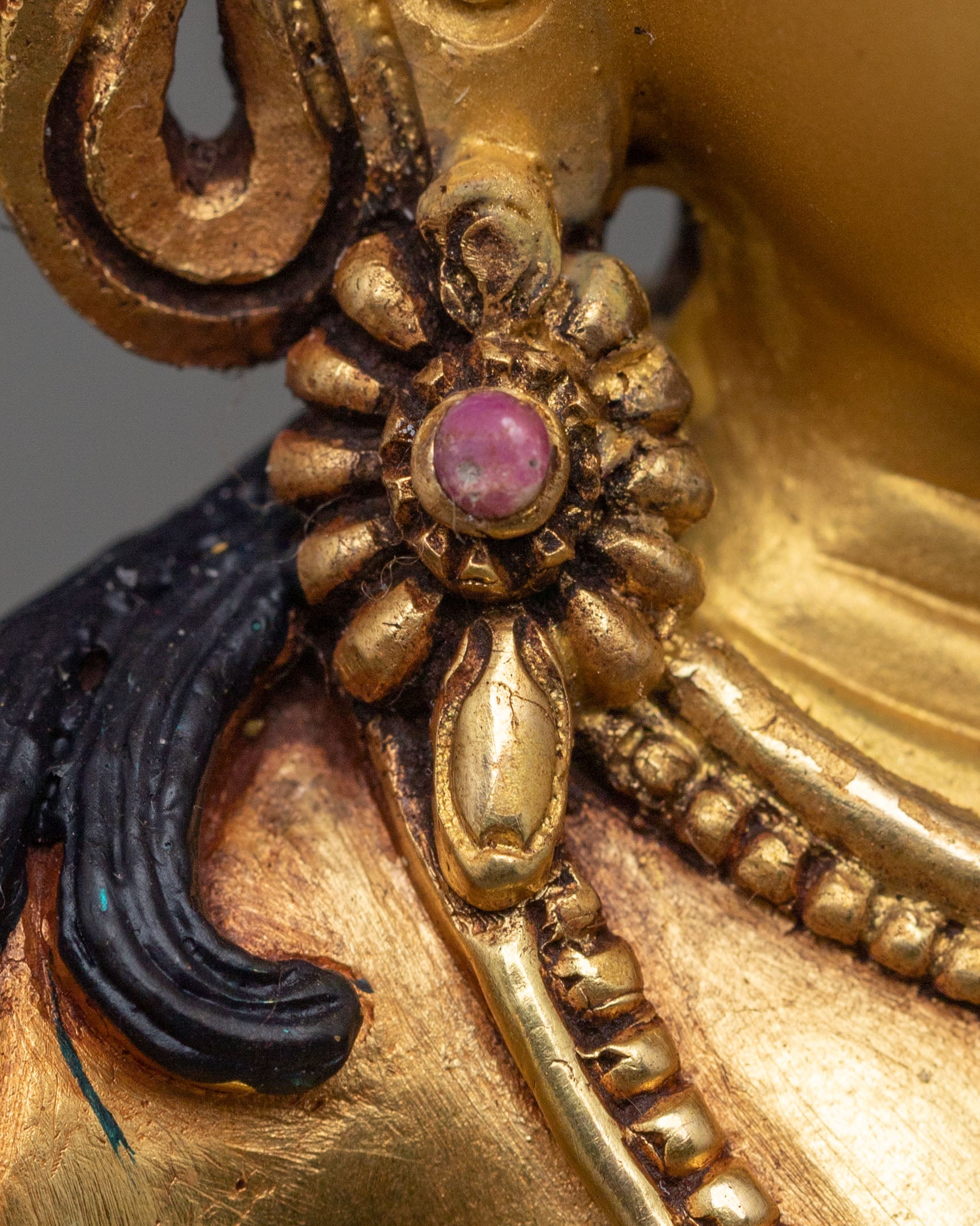 Manjushri Traditional Figurine | 24K Gilded Copper