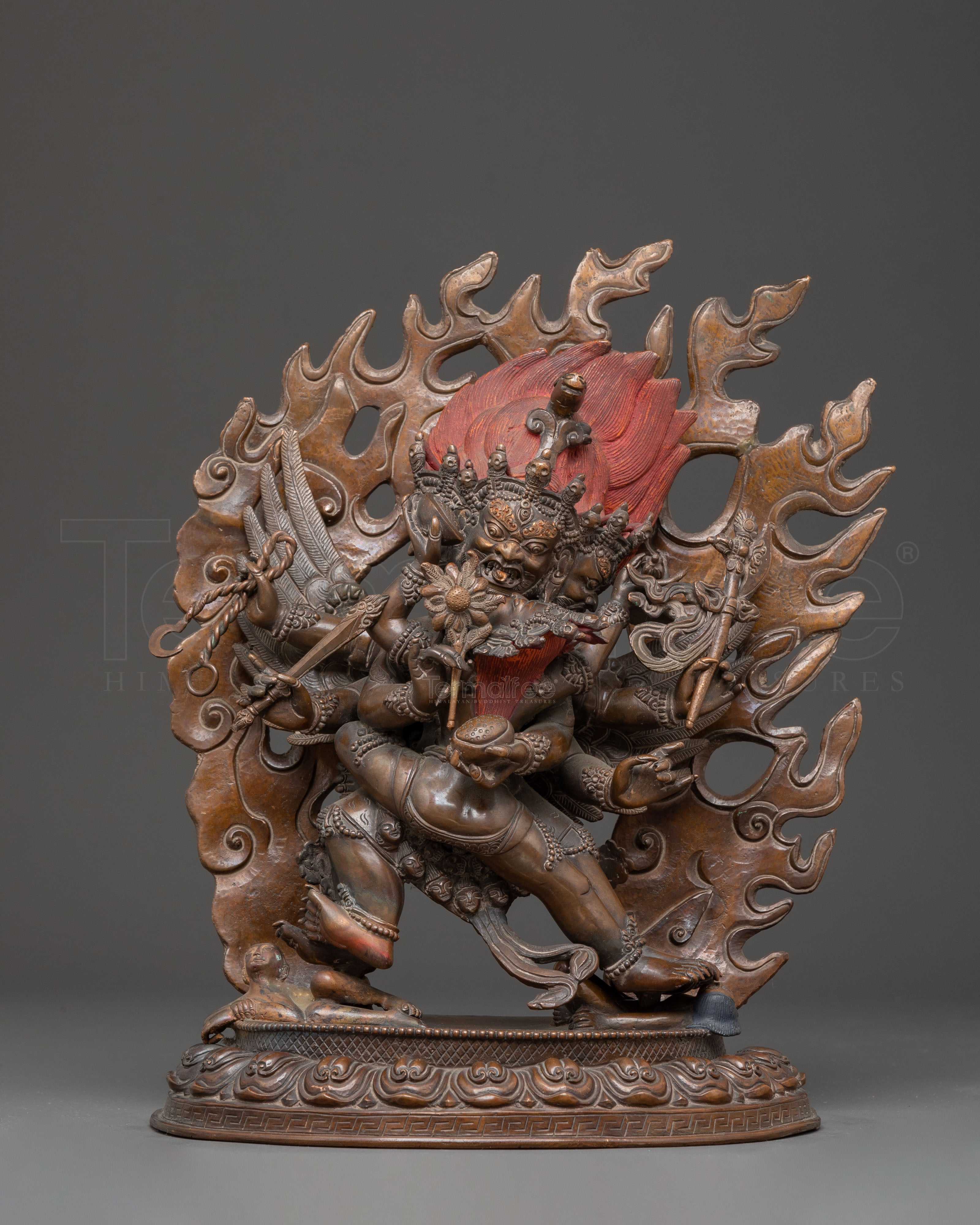 Handmade Hayagriva Oxidized Copper Statue | Fierce Tantric Deity