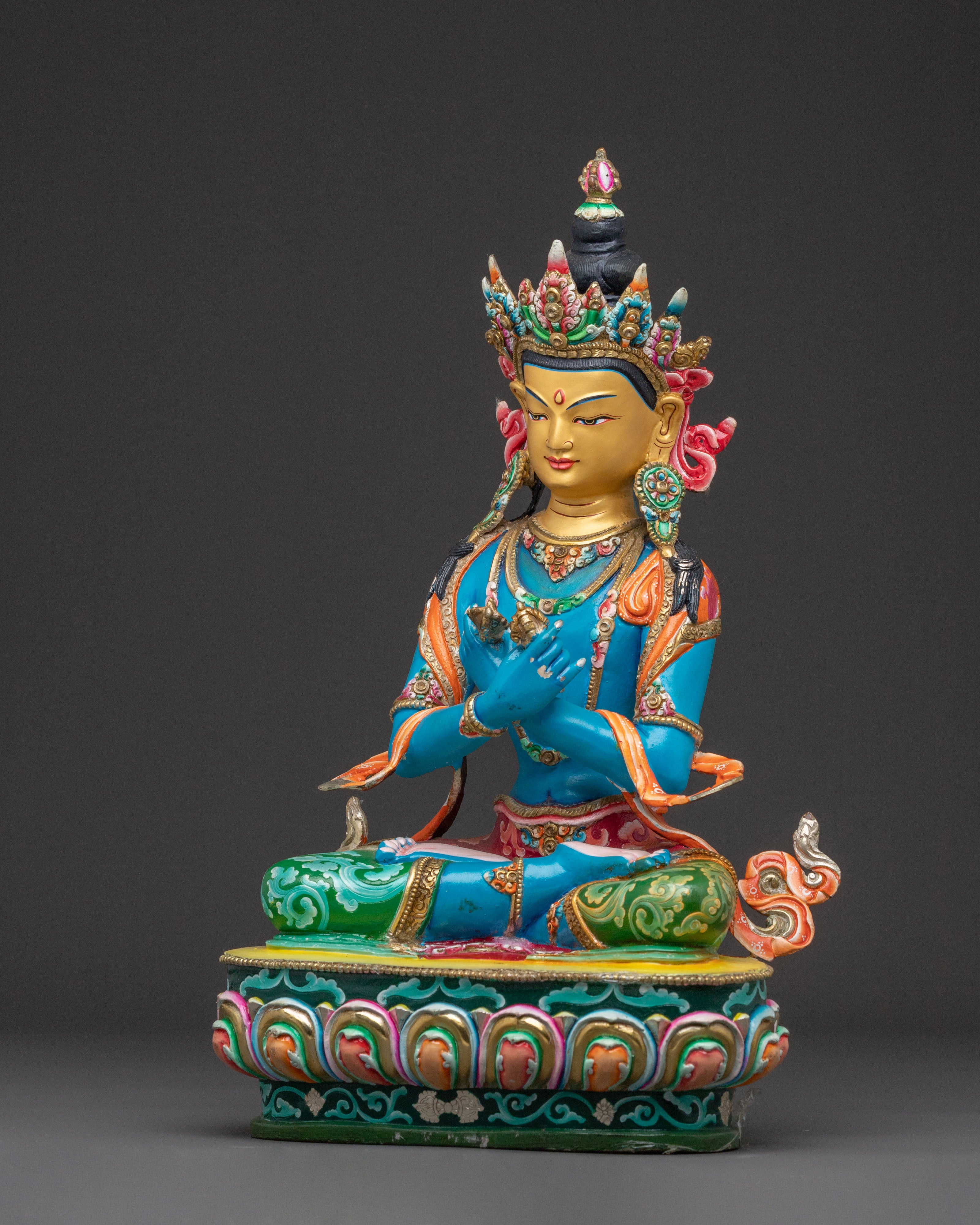 Vajradhara Spiritual Statue: Hand-Gilded Reverence