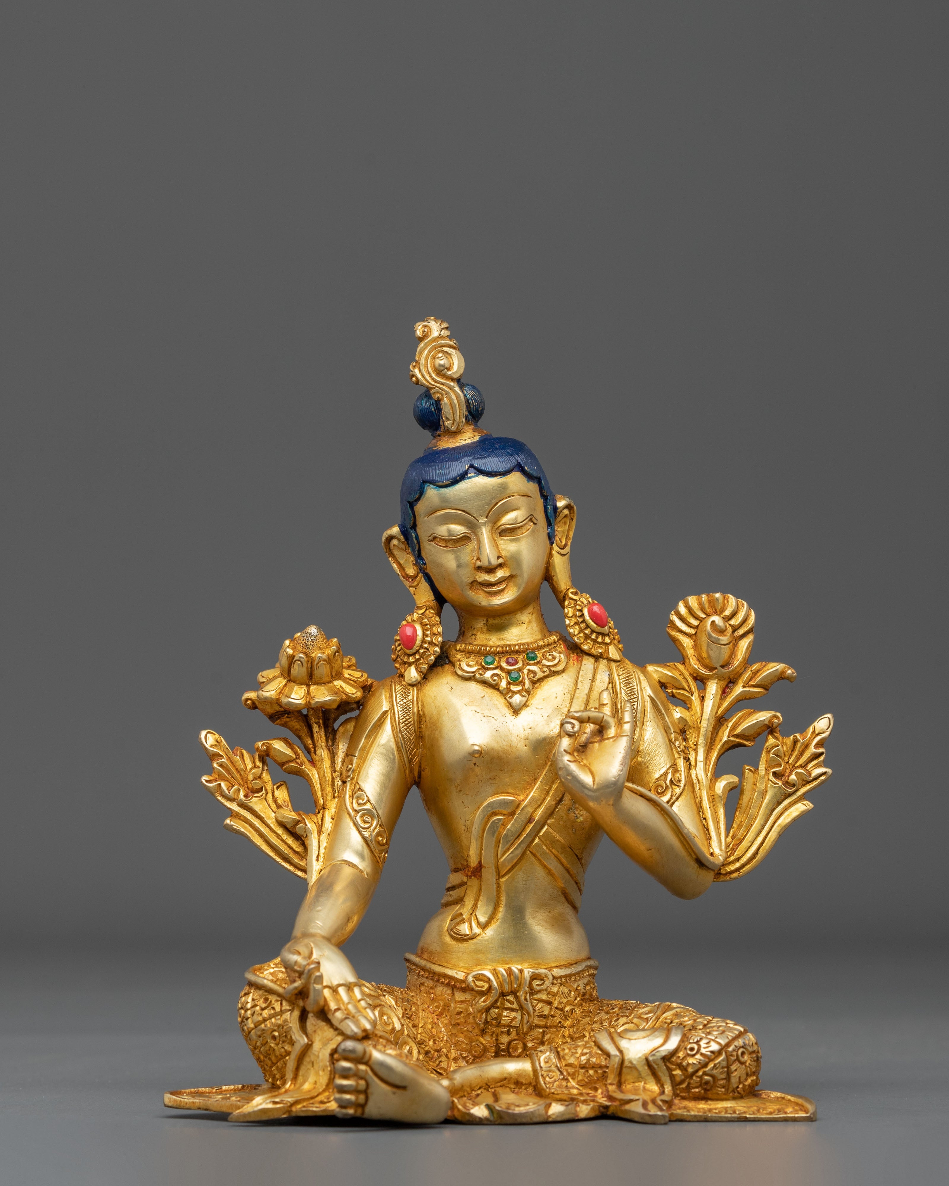 Six Bodhisattva Meditation Statue Set | 24K Gold Gilded Copper Sculptures