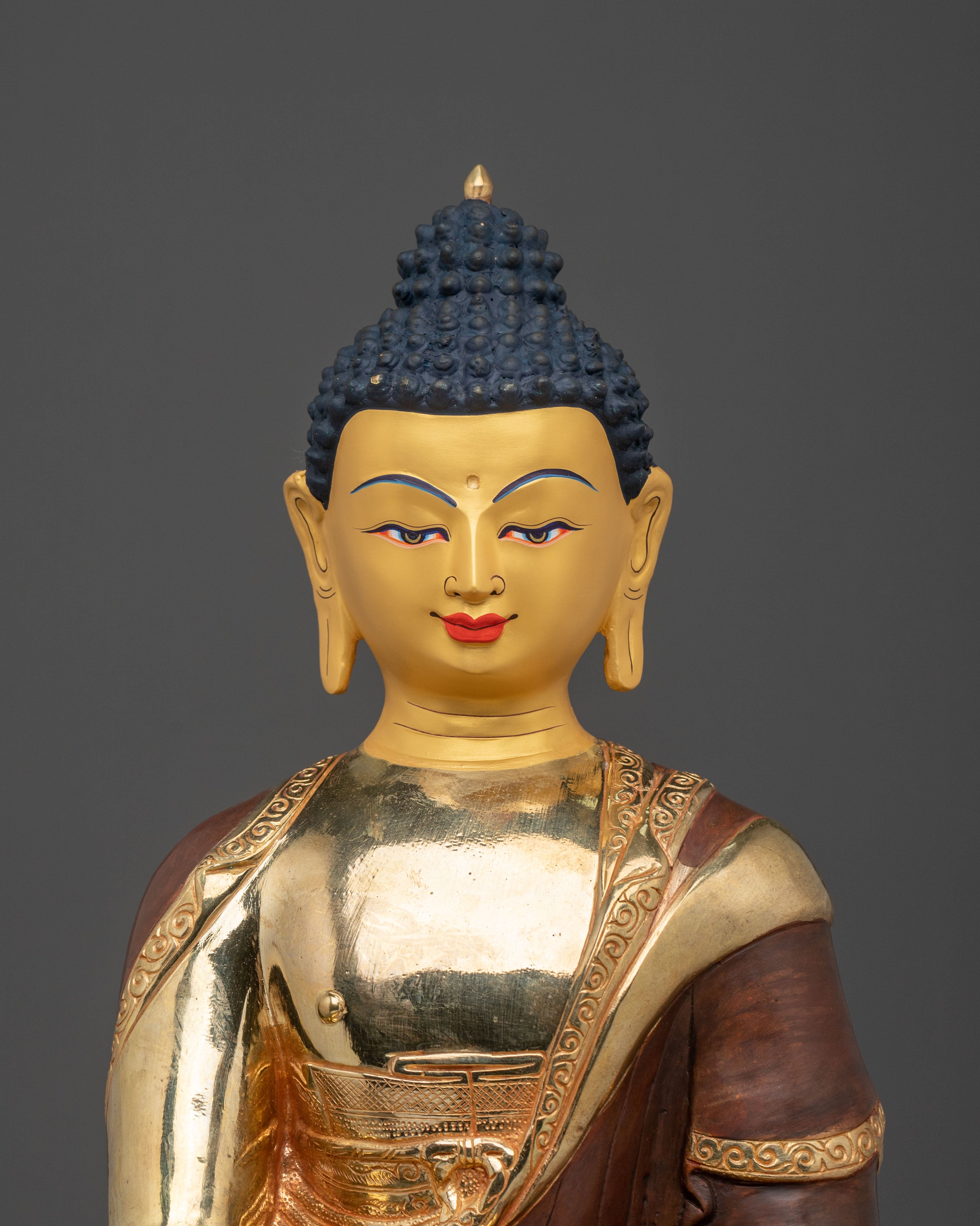 Sage Shakyamuni Buddha Sculpture | Gilded Copper Artistry