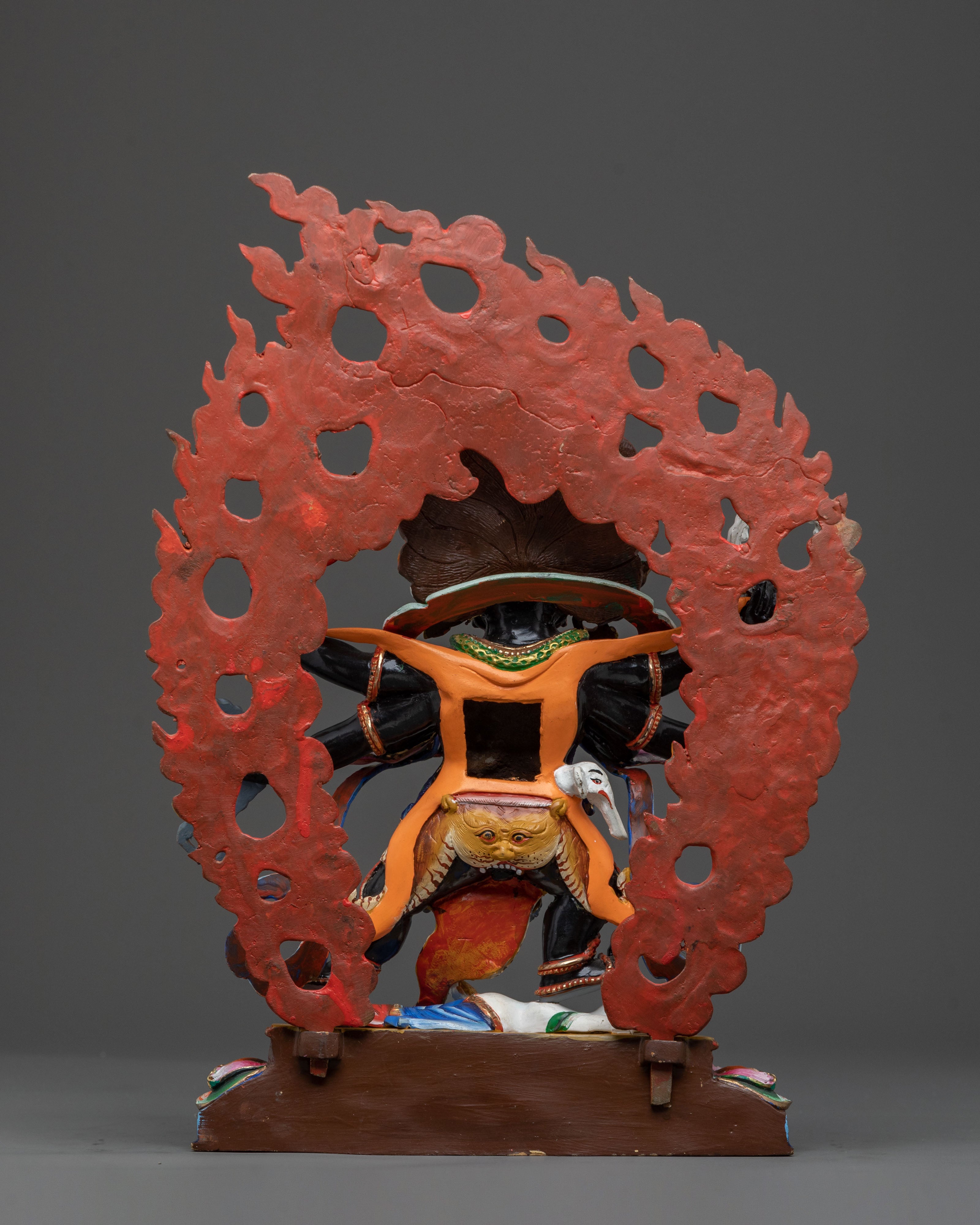 Six-Armed Mahakala Statue | 24K Gold Gilded Protector