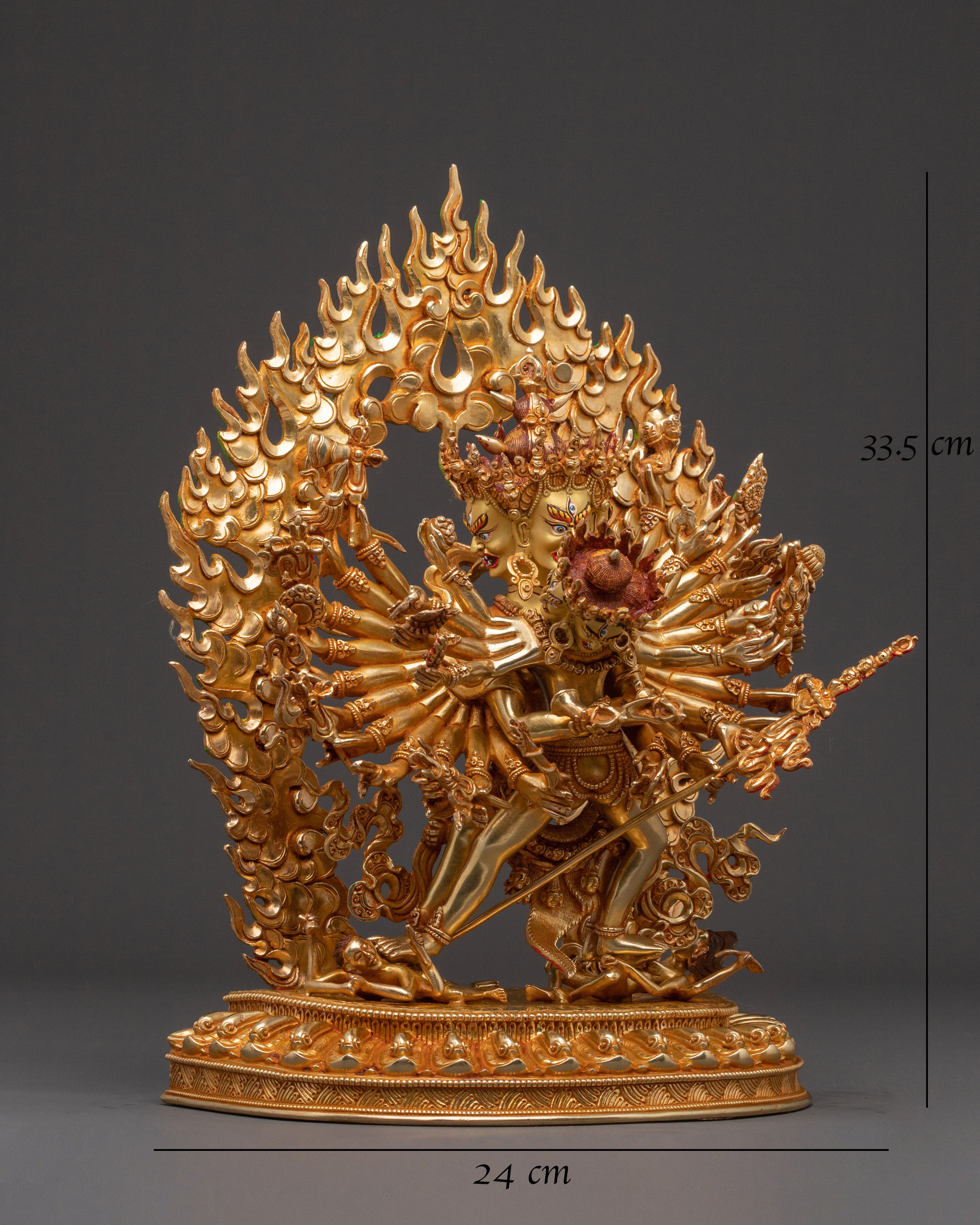 Sacred Statue of Kalachakra - 24K Gold Gilded