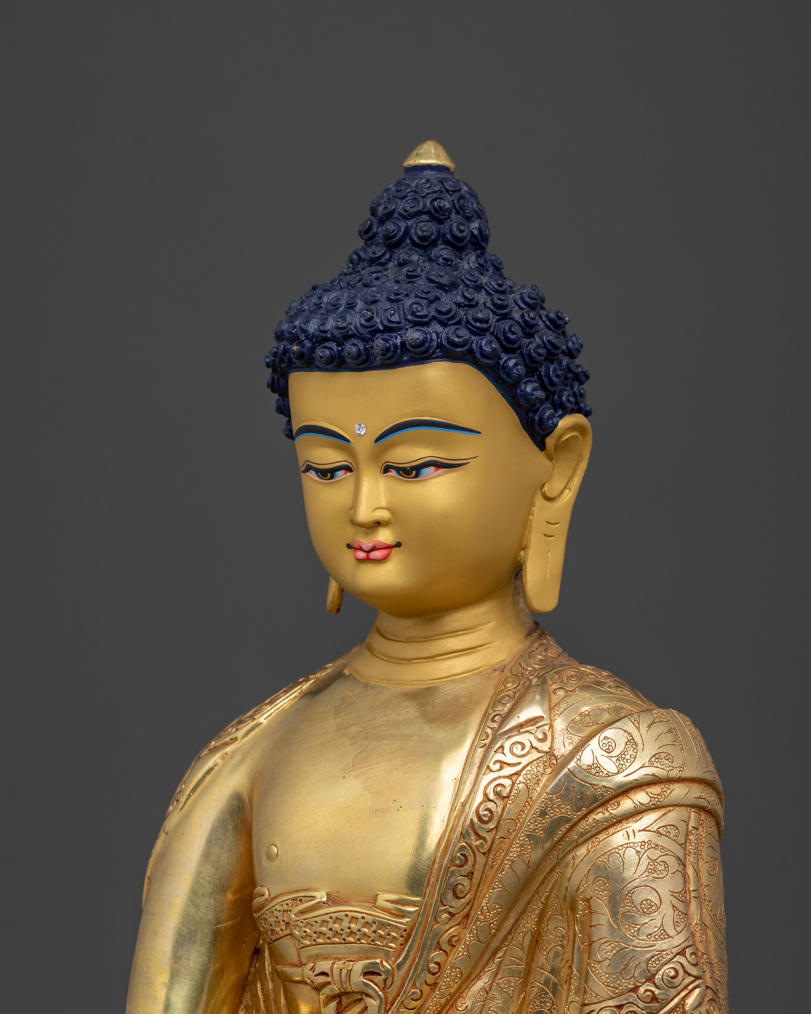 Hand-Carved Shakyamuni Buddha Sculpture | Home Decor
