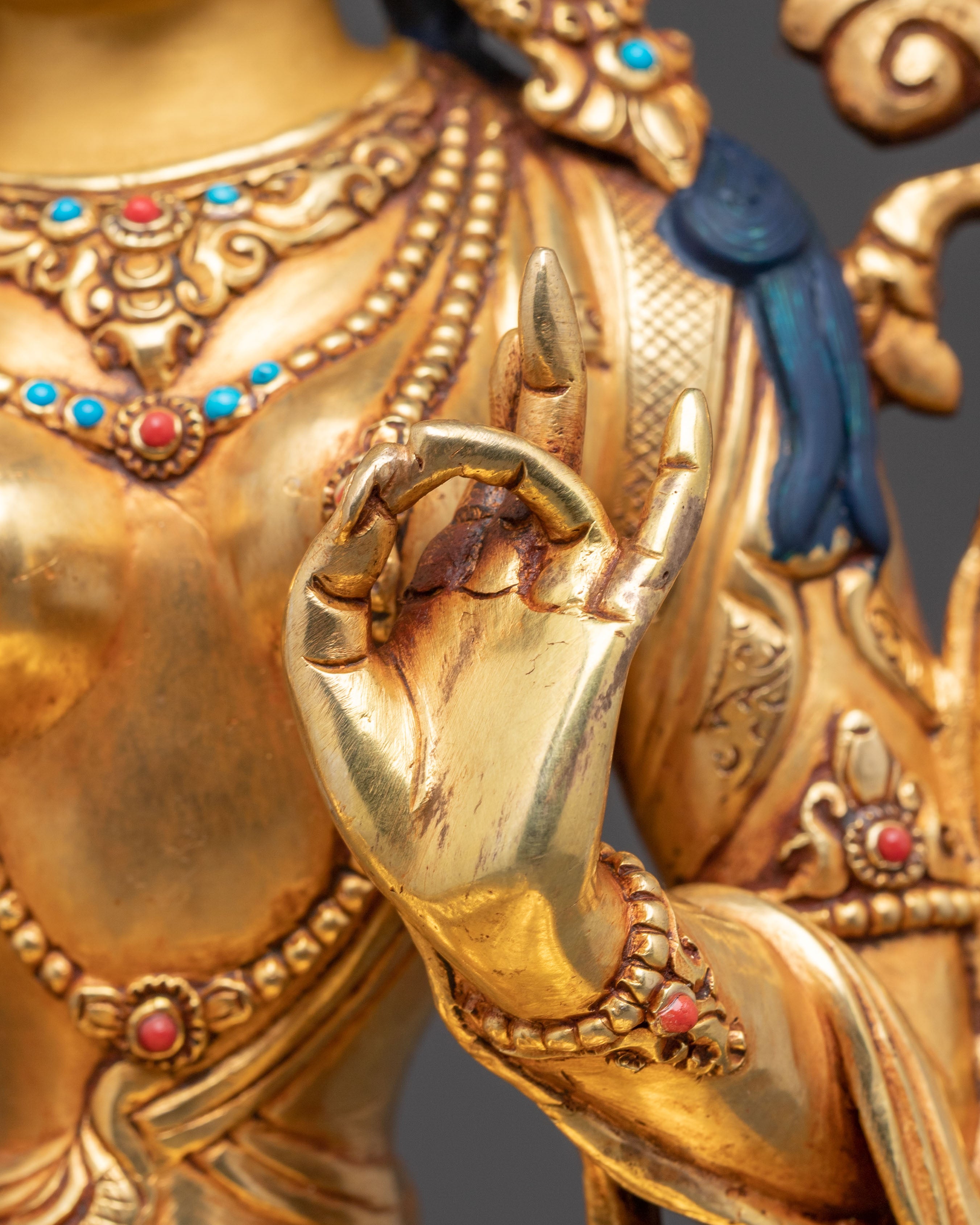 Handcrafted Mother Green Tara Sculpture for Altar