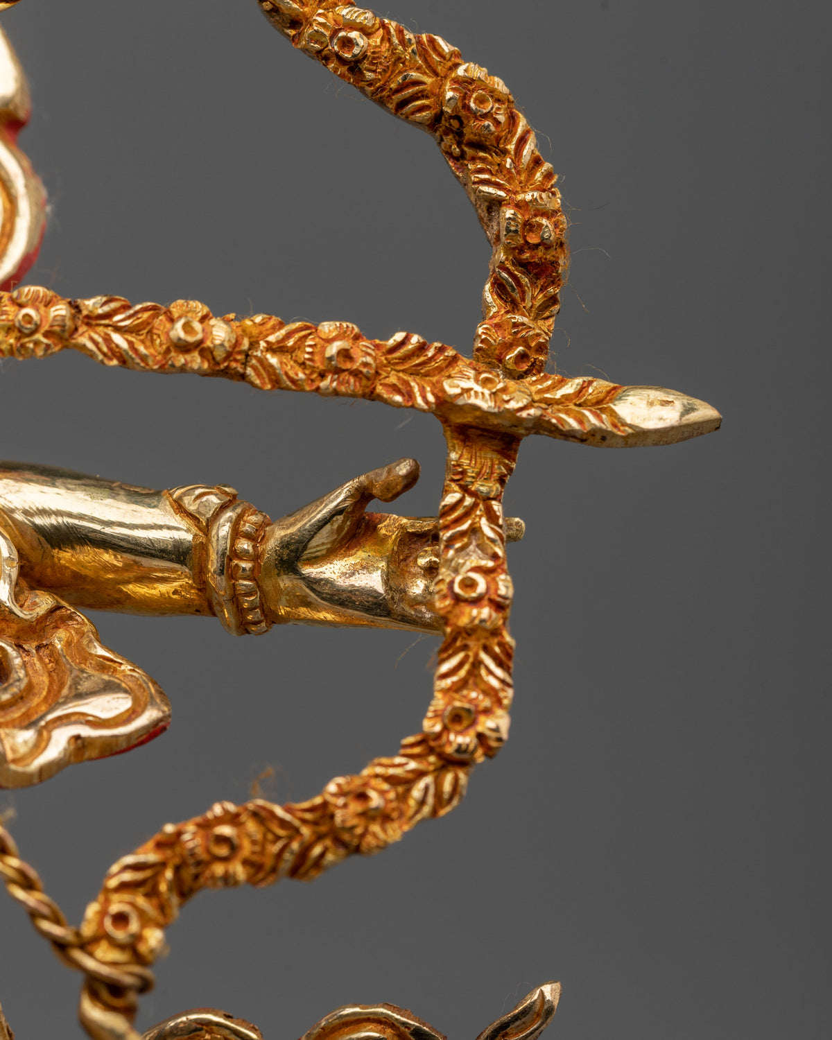 Handmade Kurukulla Red Tara Sculpture | 24K Gold Gilded