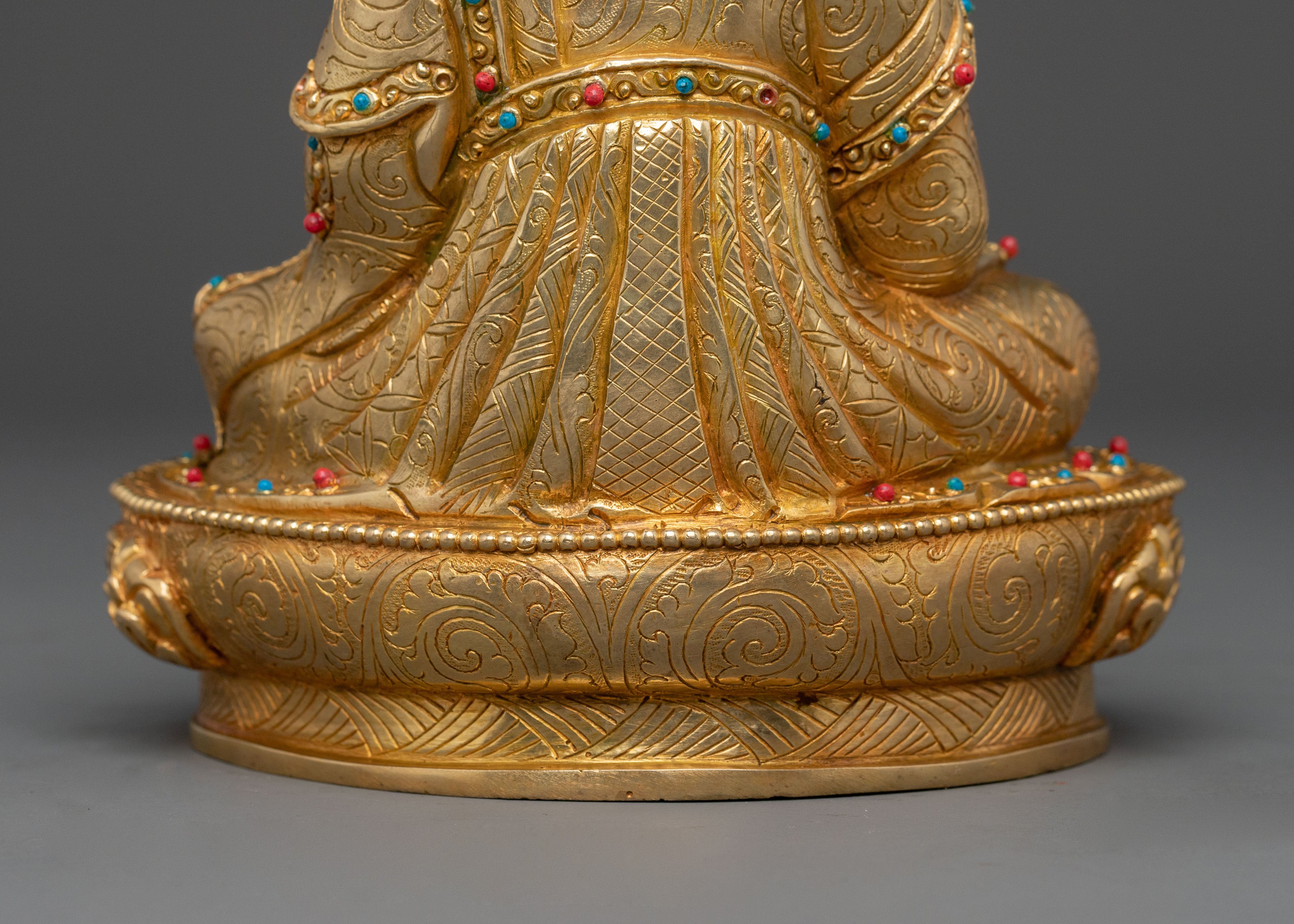 Guru Norla Buddhist Figurine with 24K Gold Gilding
