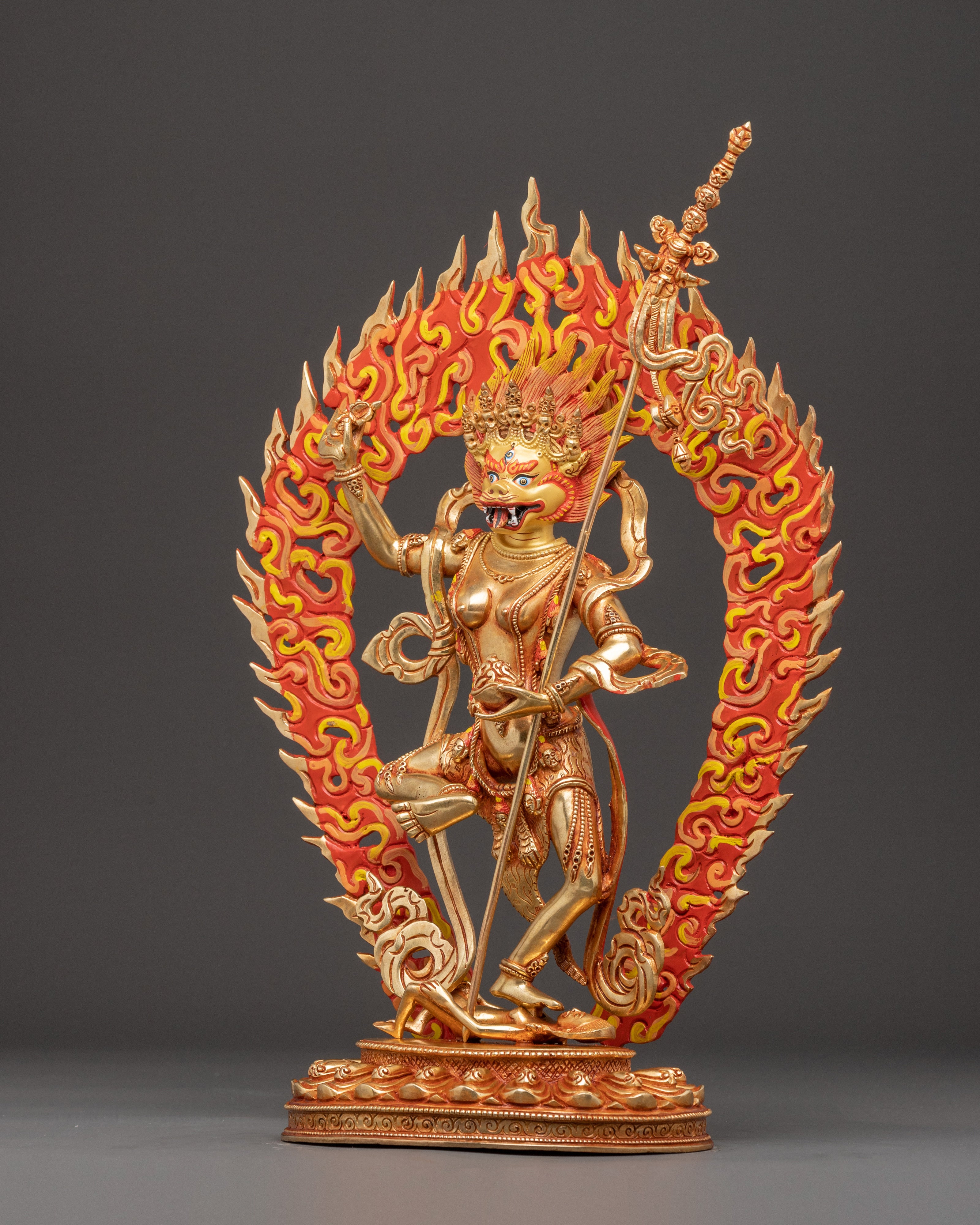 Sculpture of Lion-Faced Dakini Simhamukha | Fierce Tantric Goddess