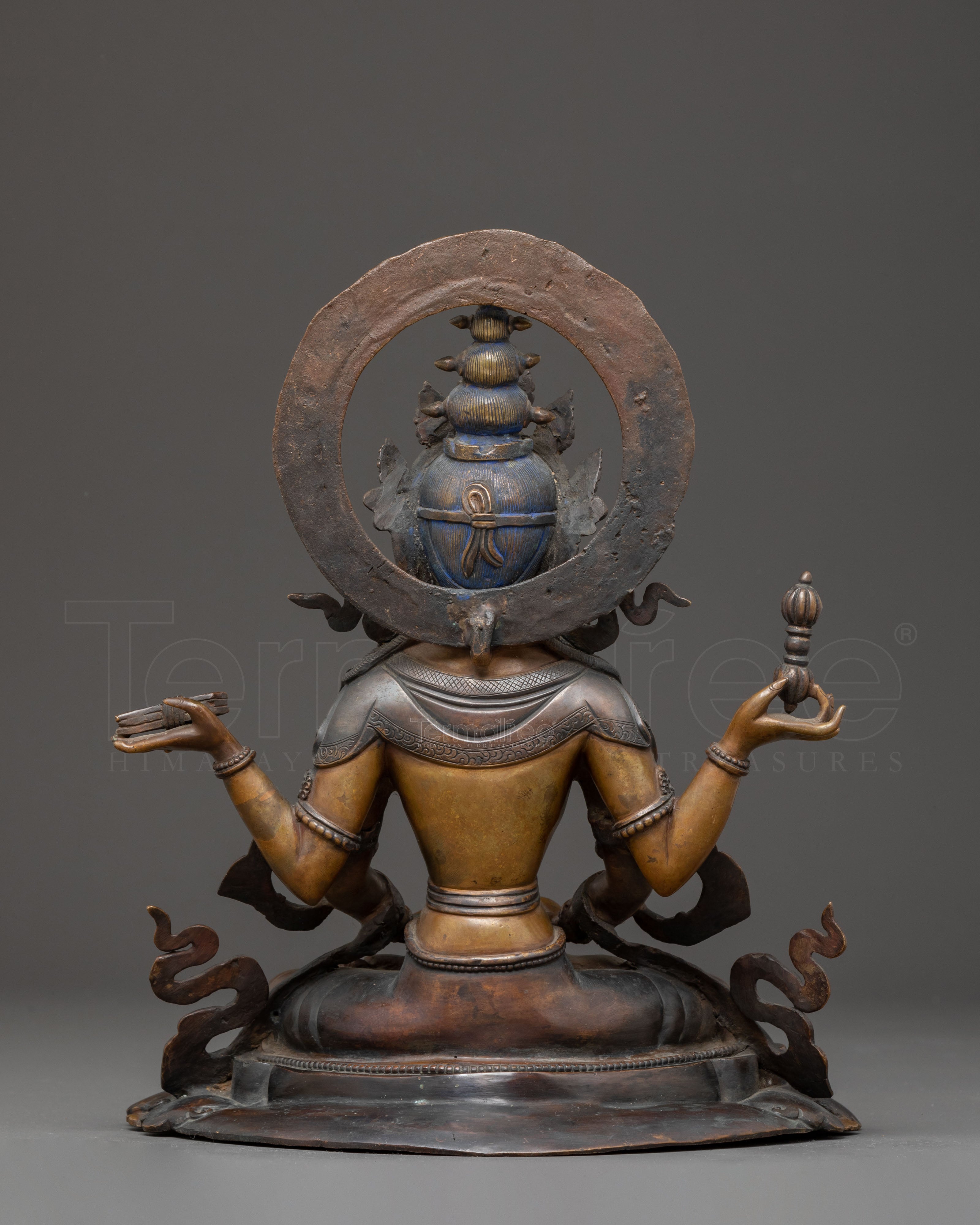 Handcrafted Prajna Paramita Oxidized Copper Statue | Perfect for Meditation