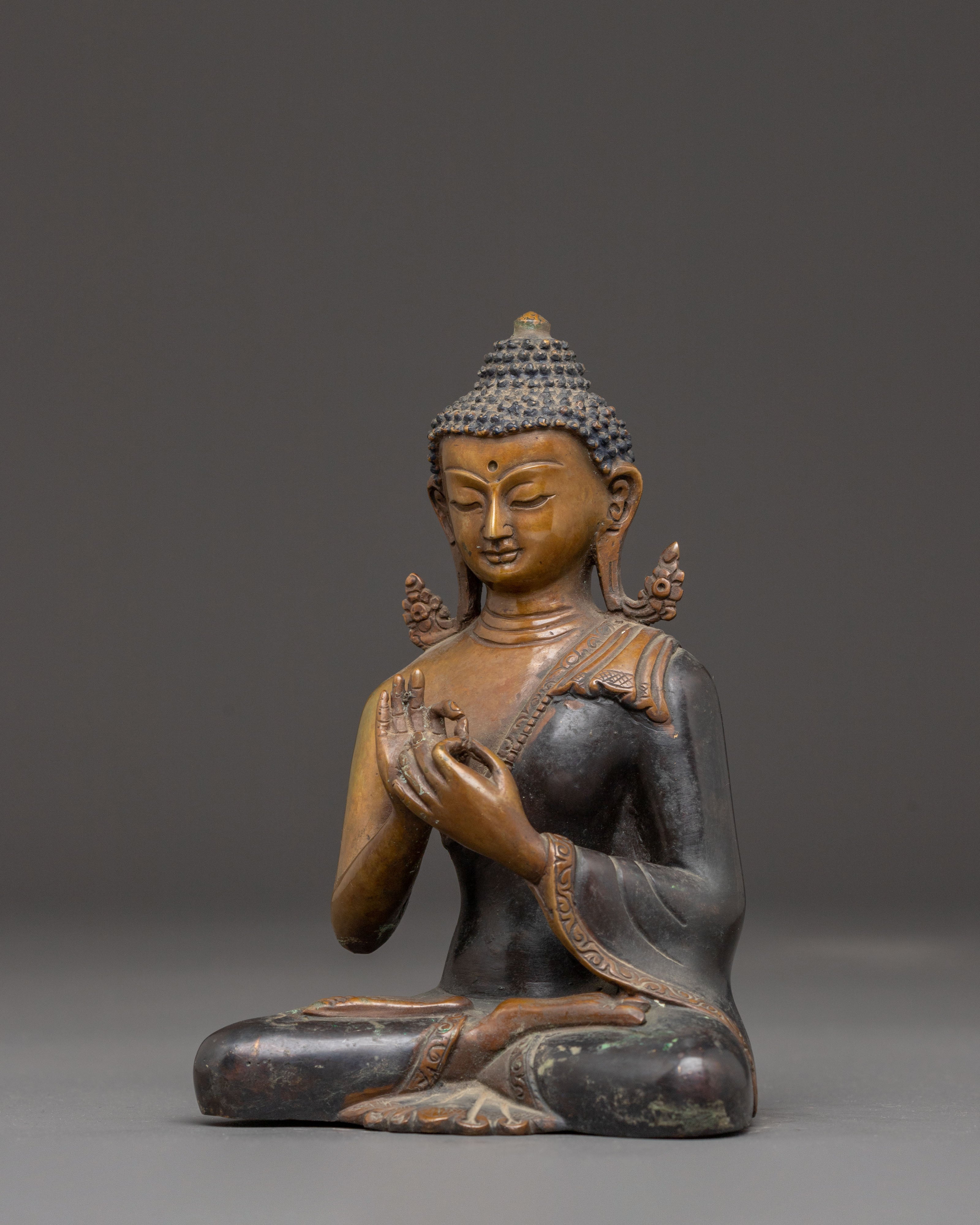 Handcrafted Vairocana Oxidized Copper Statue | Perfect for Meditation