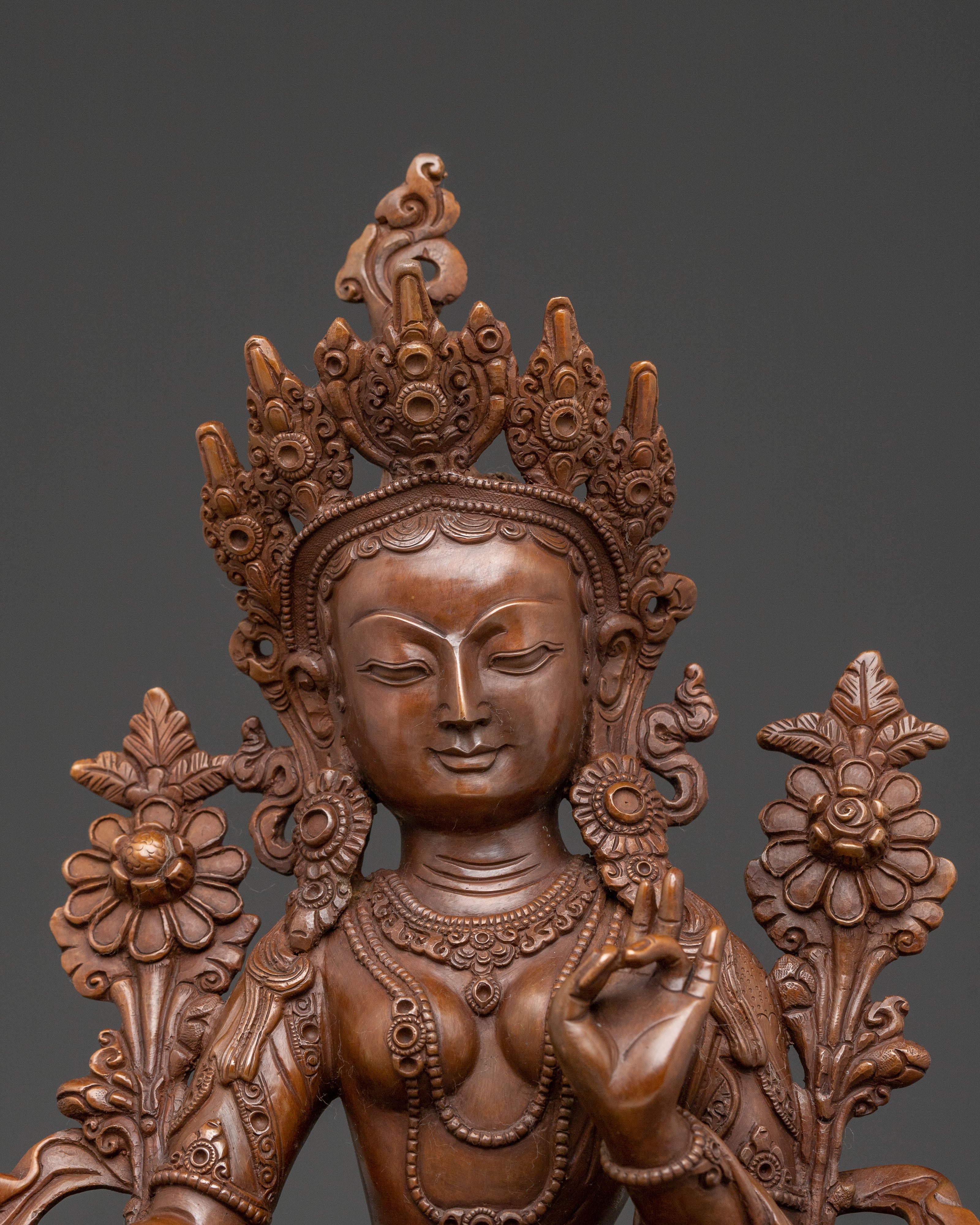 Green Tara Sacred Copper Statue – Himalayan Handcraft
