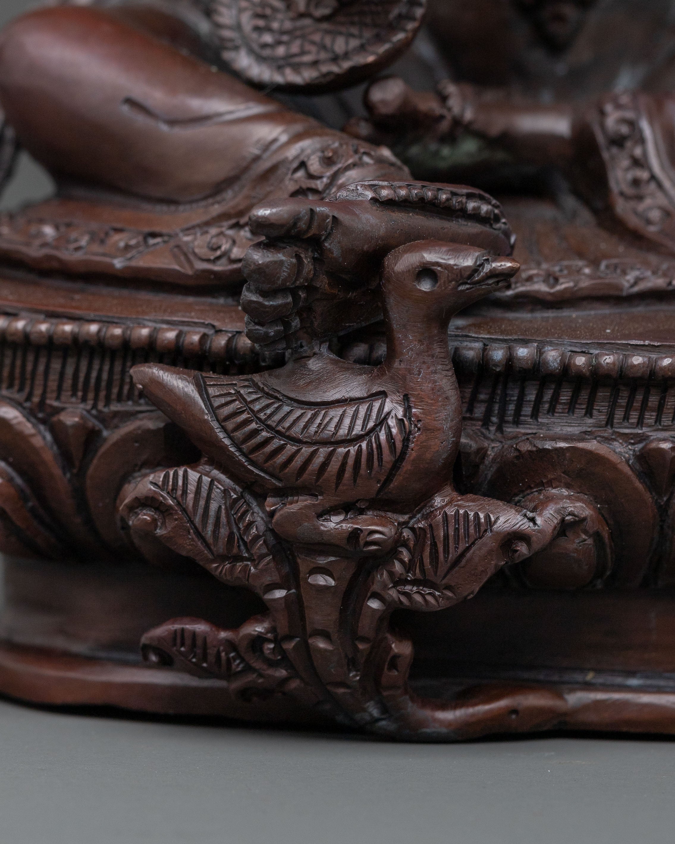 Saraswati Devi: Oxidized Copper Sacred Statue