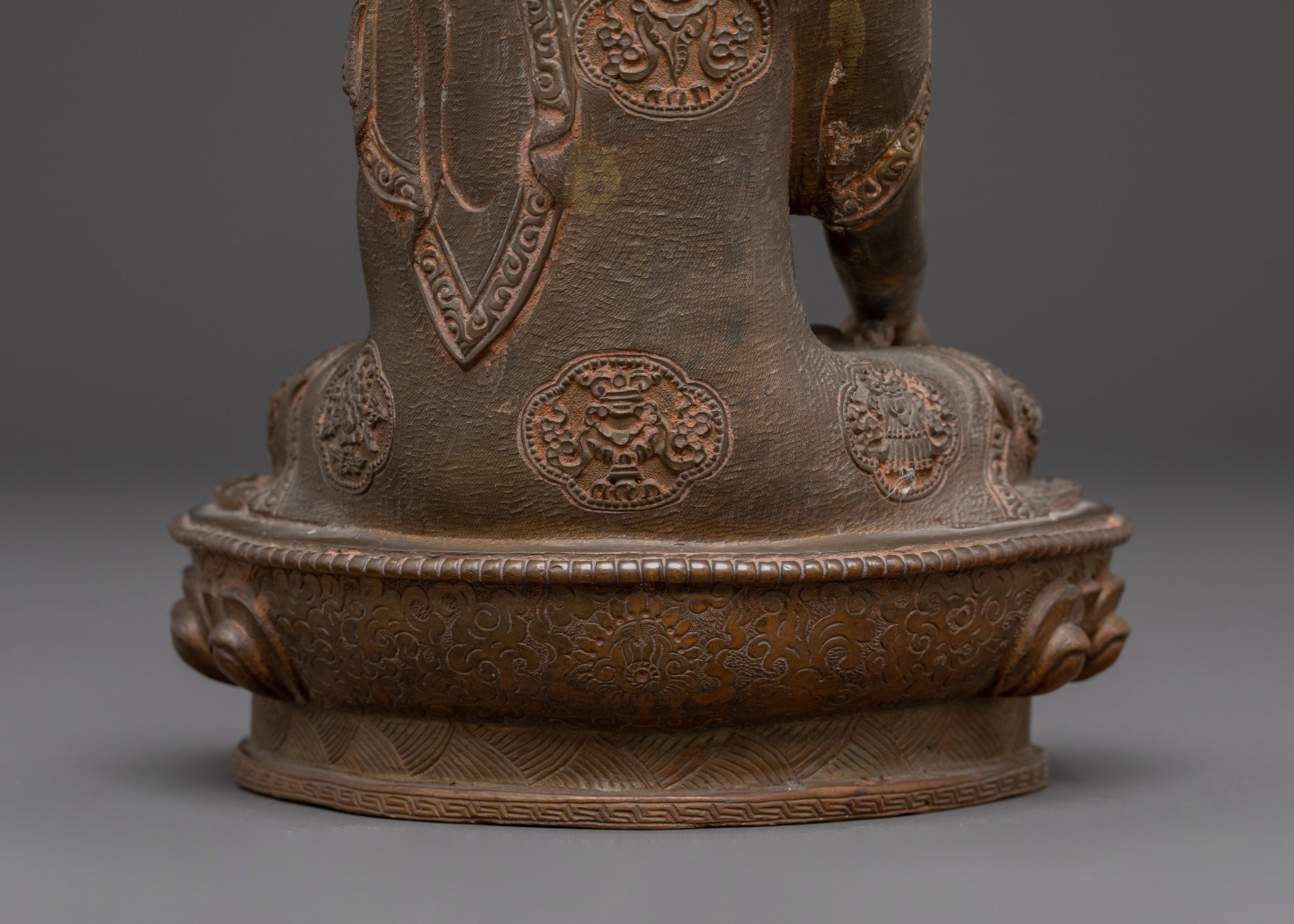 Handcrafted Gautam Buddha Oxidized Copper Statue – Antique Finish