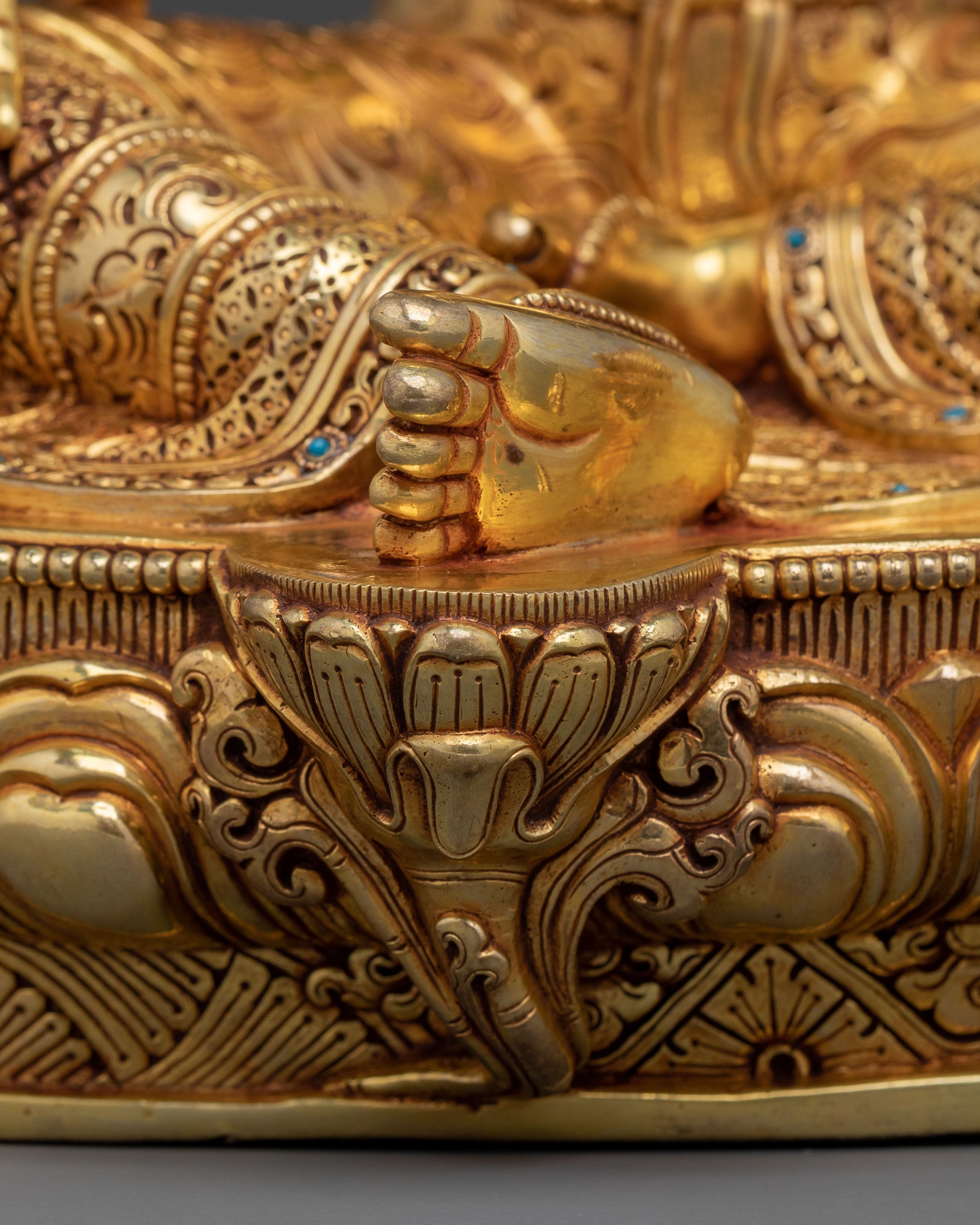 Green Tara Statue | 24K Gold Gilded Figurine