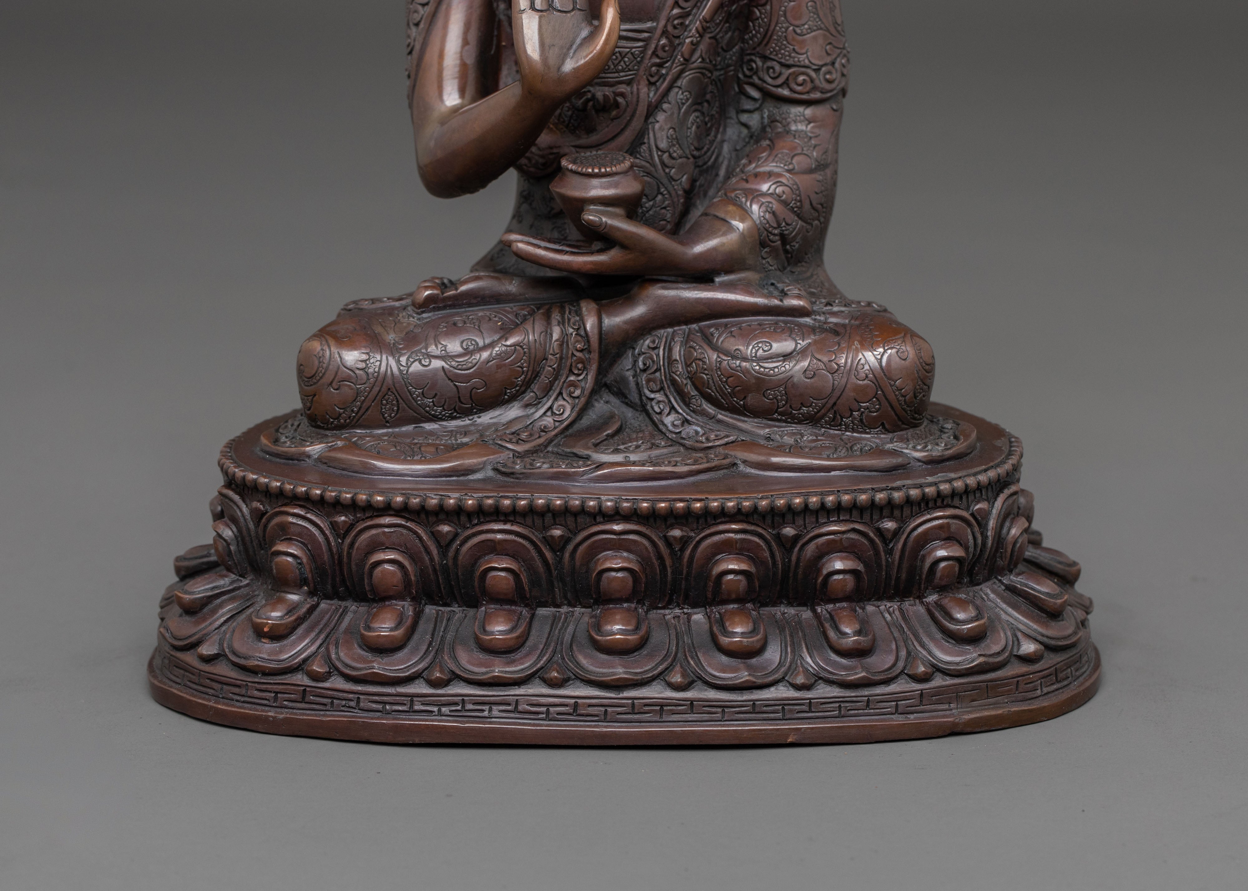 Amogasiddhi Buddha Statue | Oxidized Copper Iocn