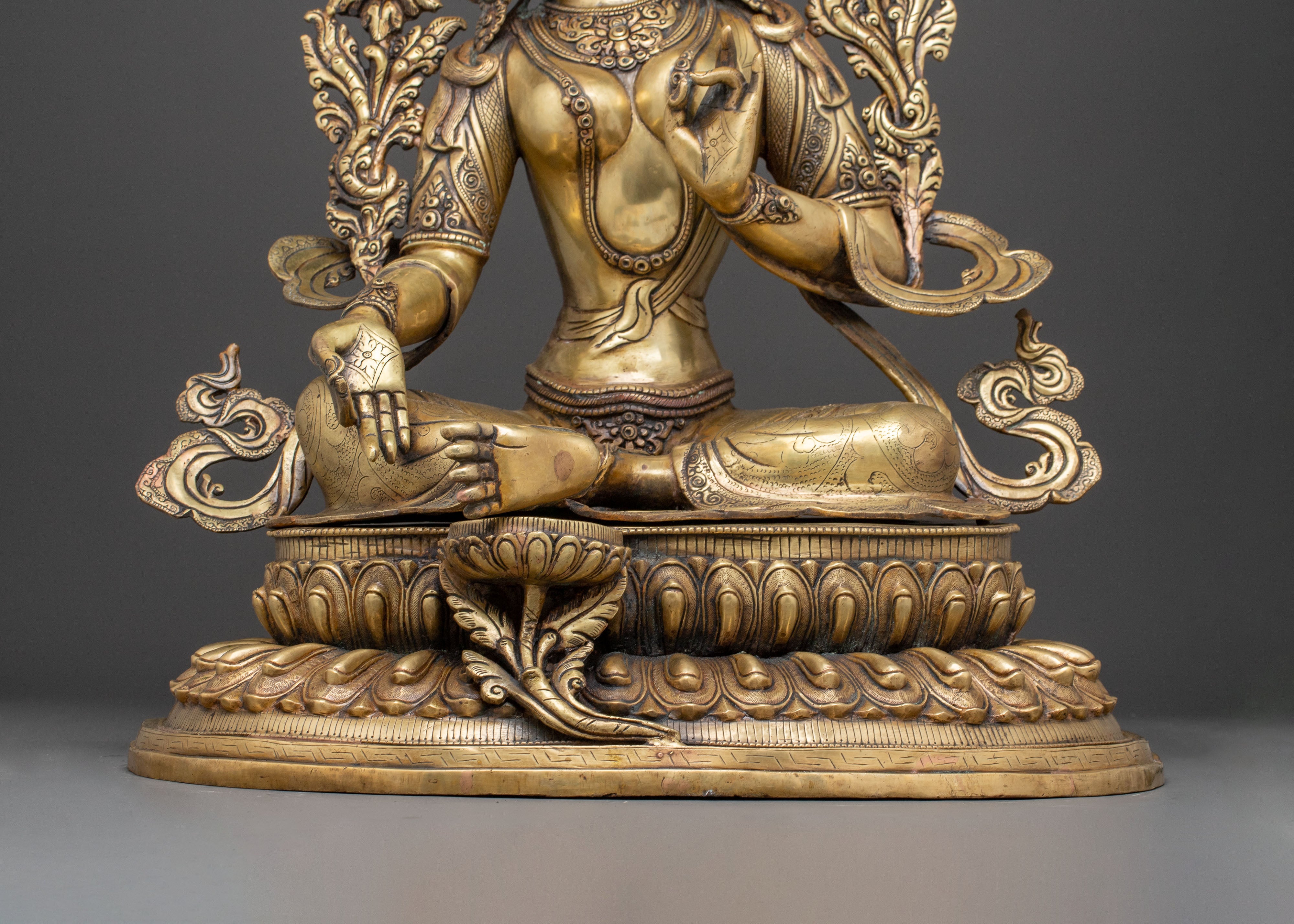 Green Tara Brass Statue: Mother of Liberation | Shyama Tara - Compassionate Protector