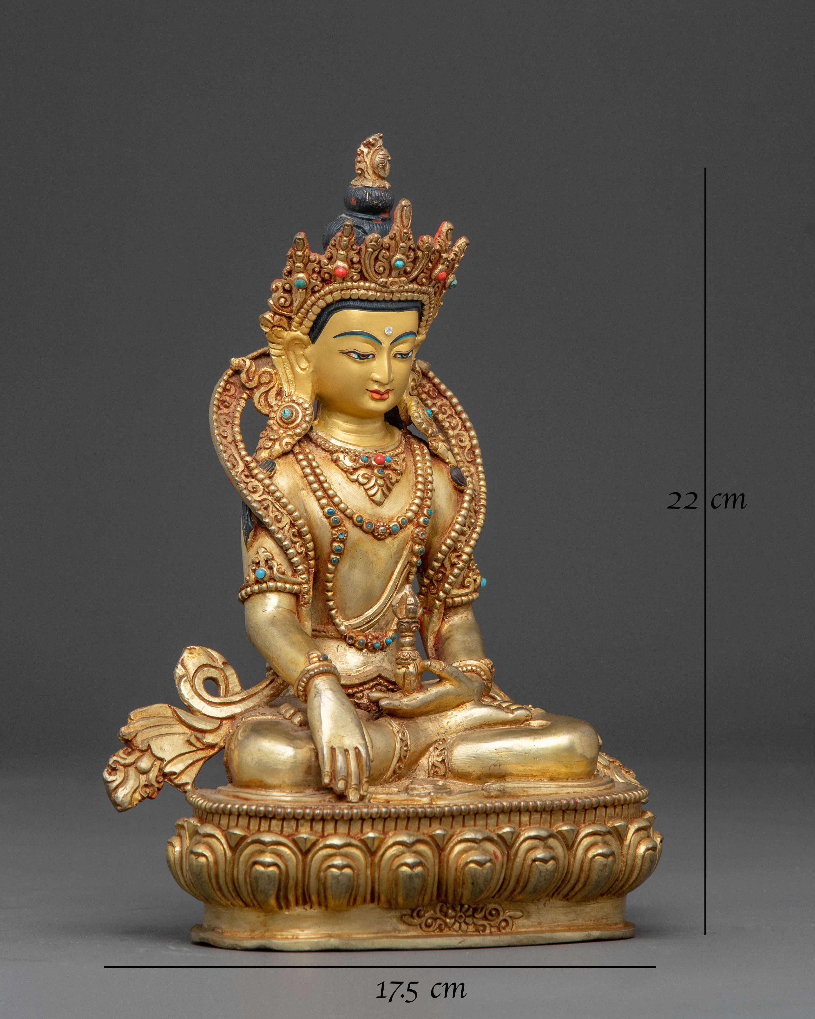 Handcrafted Mitupa Buddha Statue | Gold Gilded Tibetan Spiritual Art