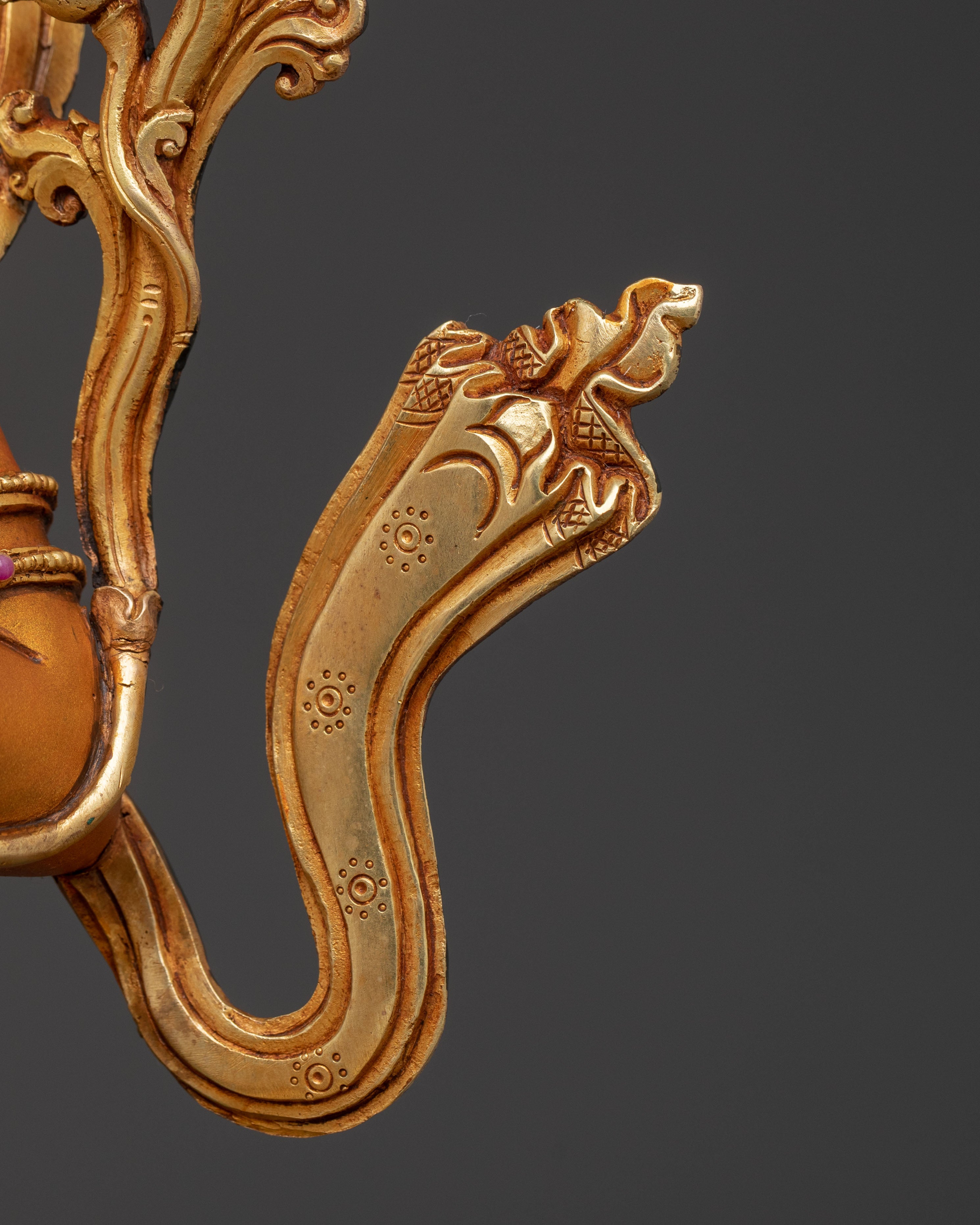 Golden Manjushri Statue: Flame of Wisdom