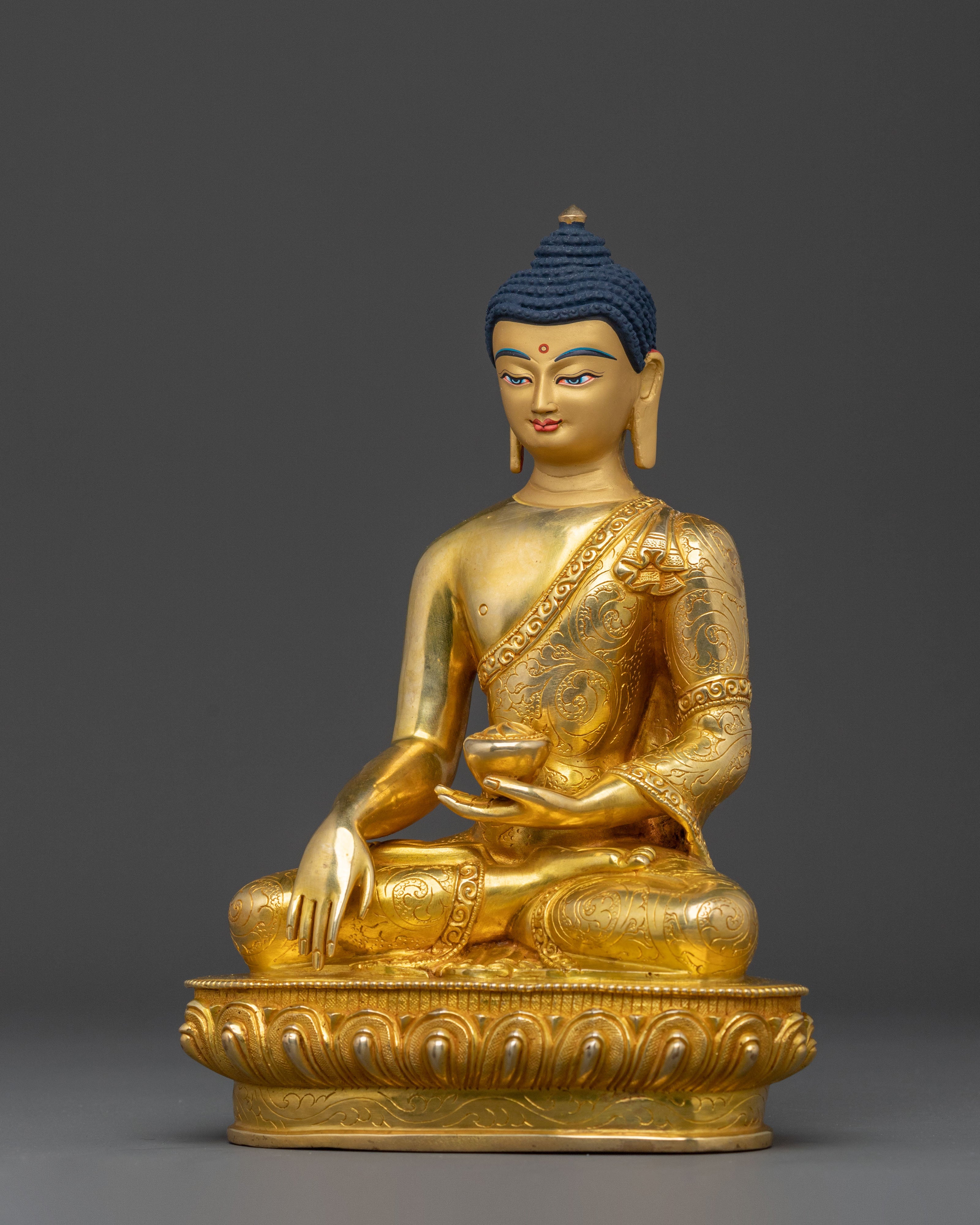 Handcrafted Shakyamuni Buddha Statue | 24K Gold Gilded