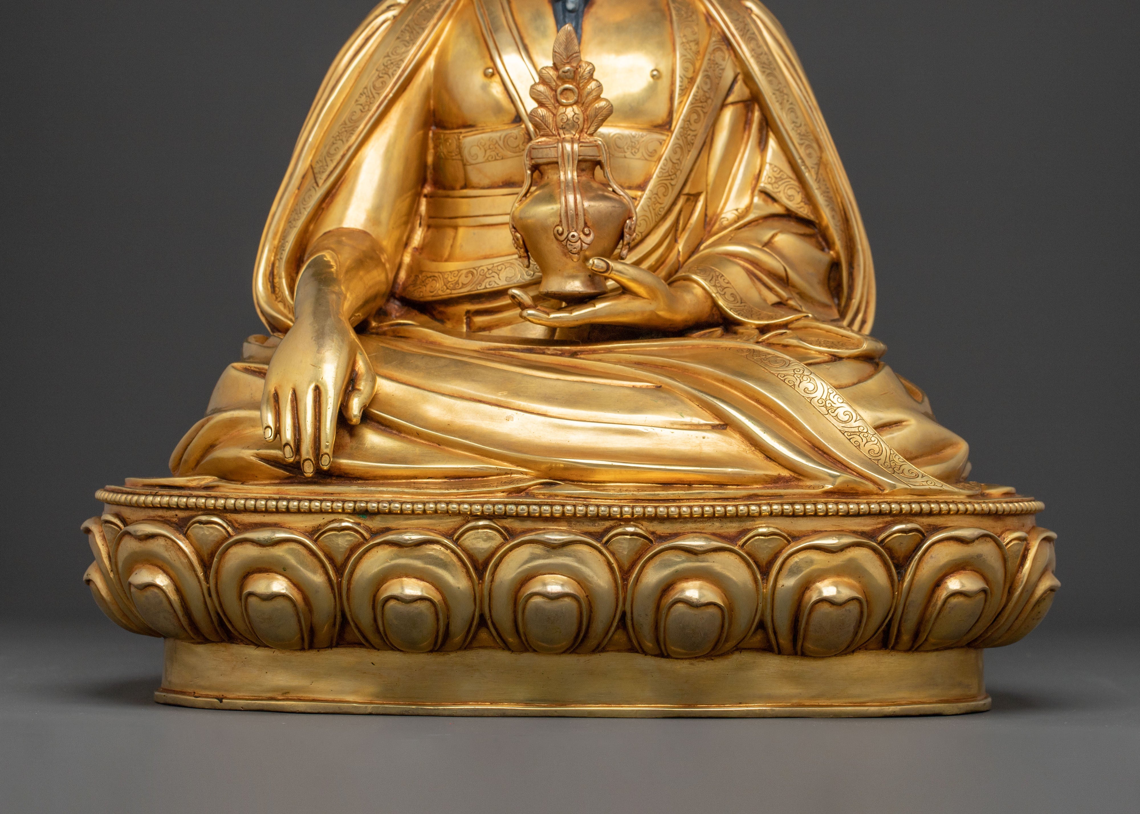 Guru Shapdum Figurine | 24K Gold Gilded Altar Decor
