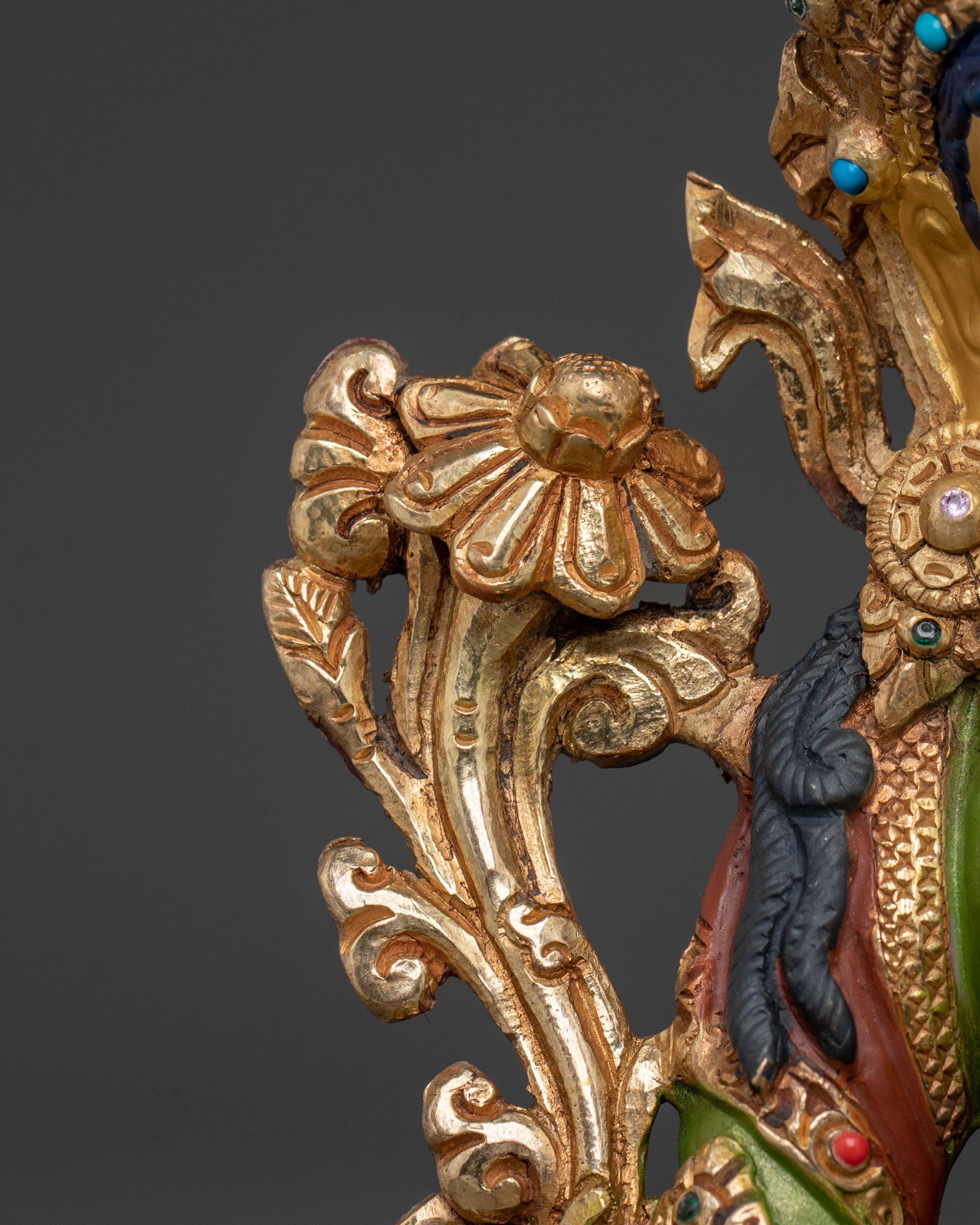 Green Tara Statue | 24K Gold Gilded Sacred Guardian