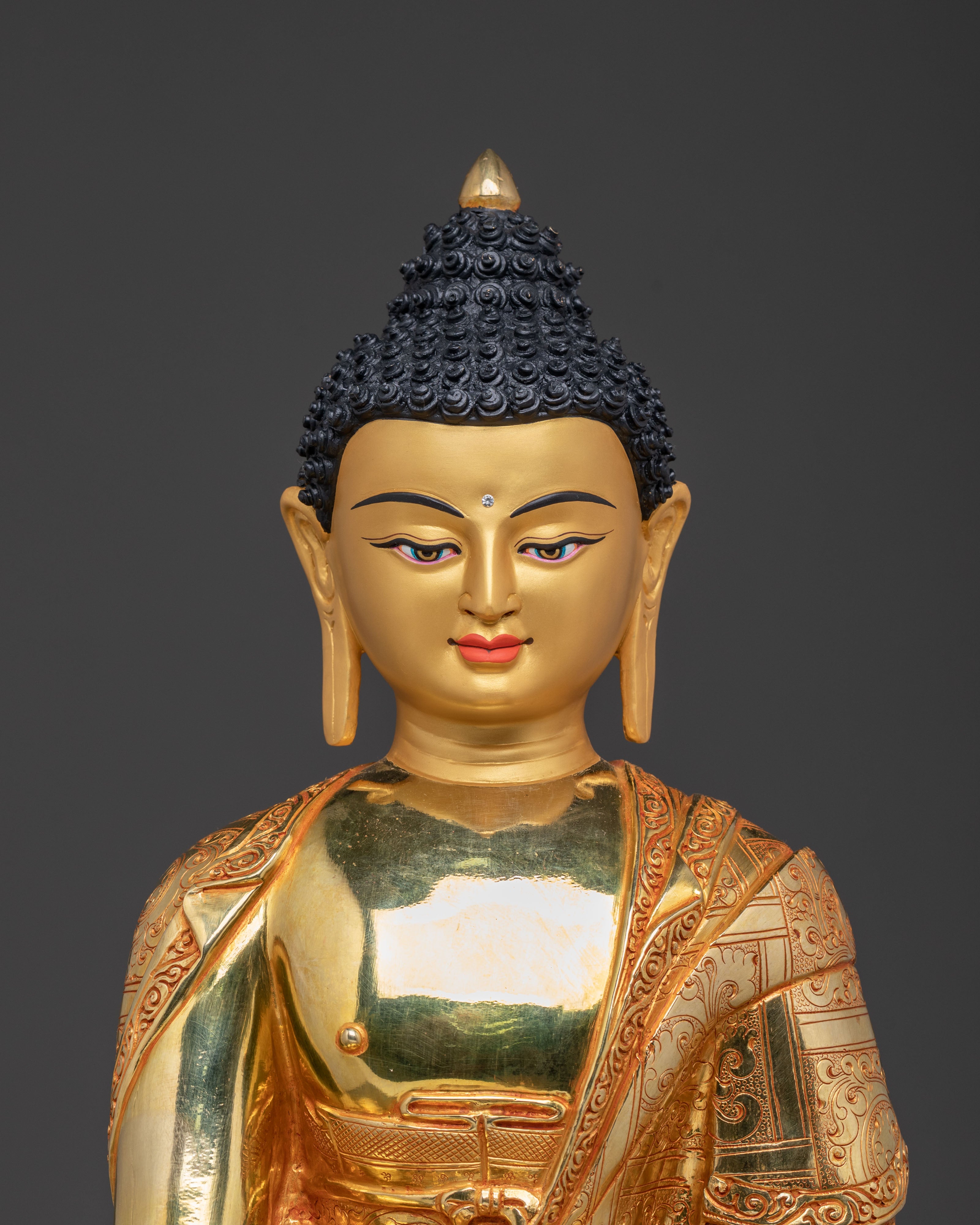 Shakyamuni Buddha Statue | 24K Gold Gilded Icon